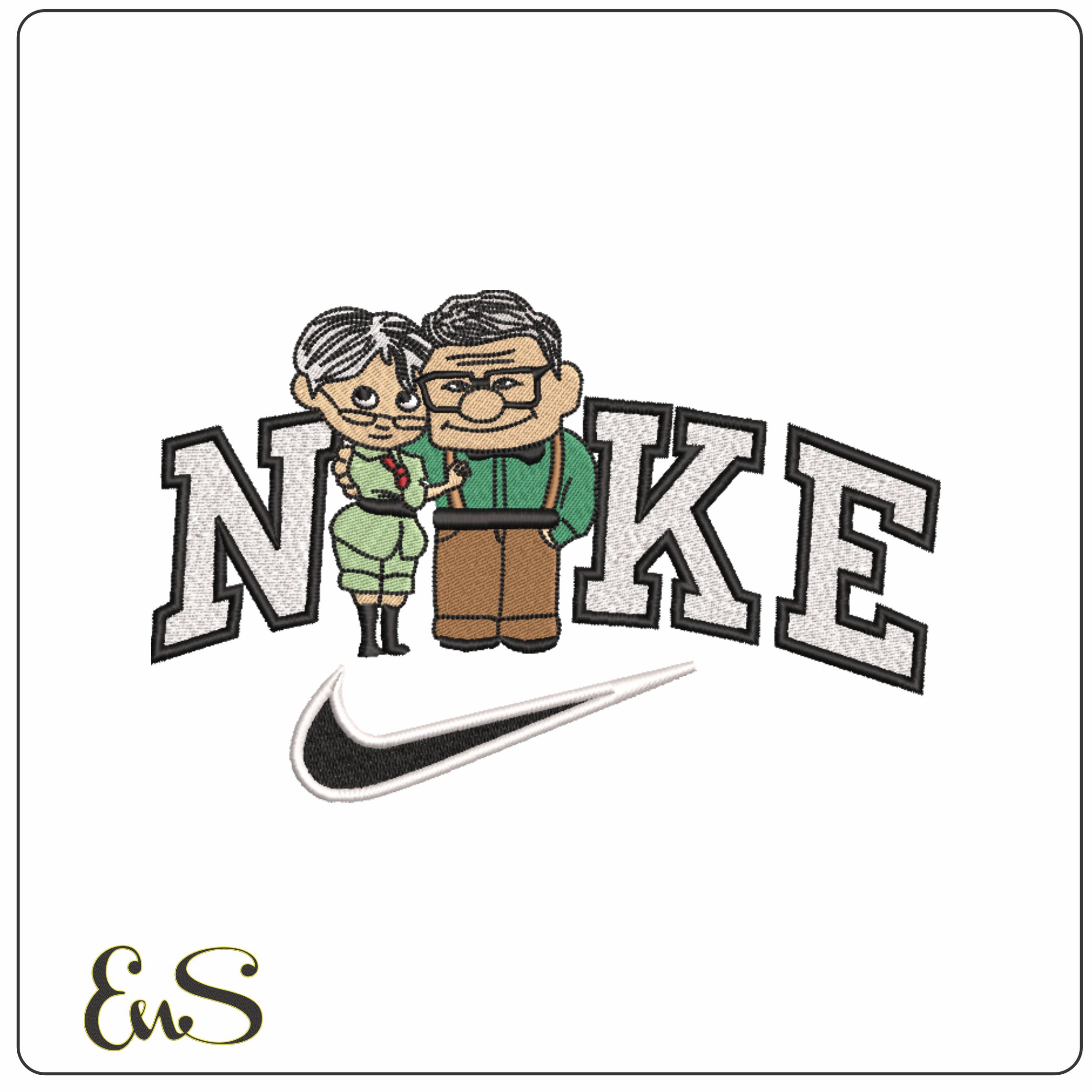 Nike old Carl and Ellie Up-Nike embroidery design file - instant download