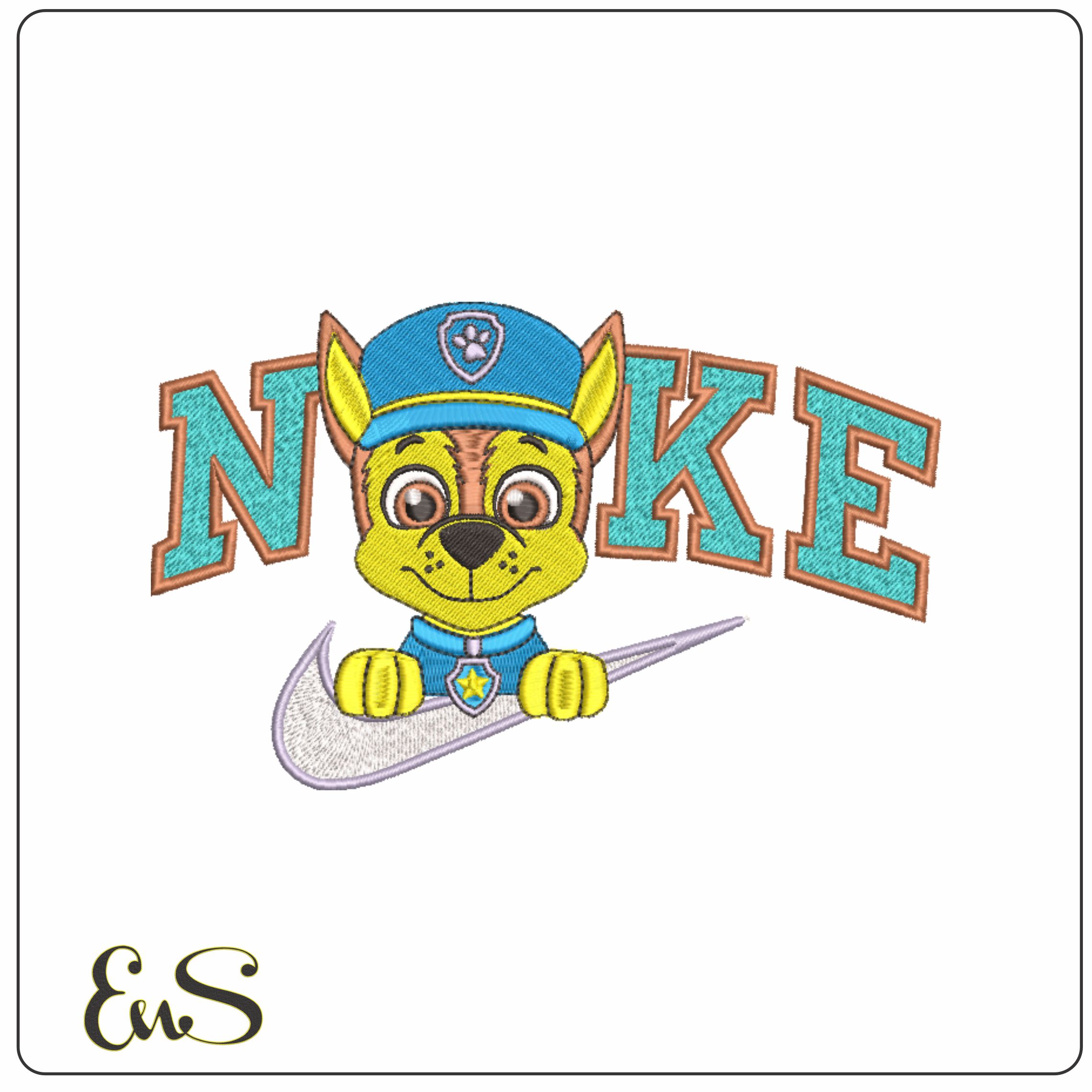 Nike Paw Patrol Puppy-Nike embroidery design file - instant download