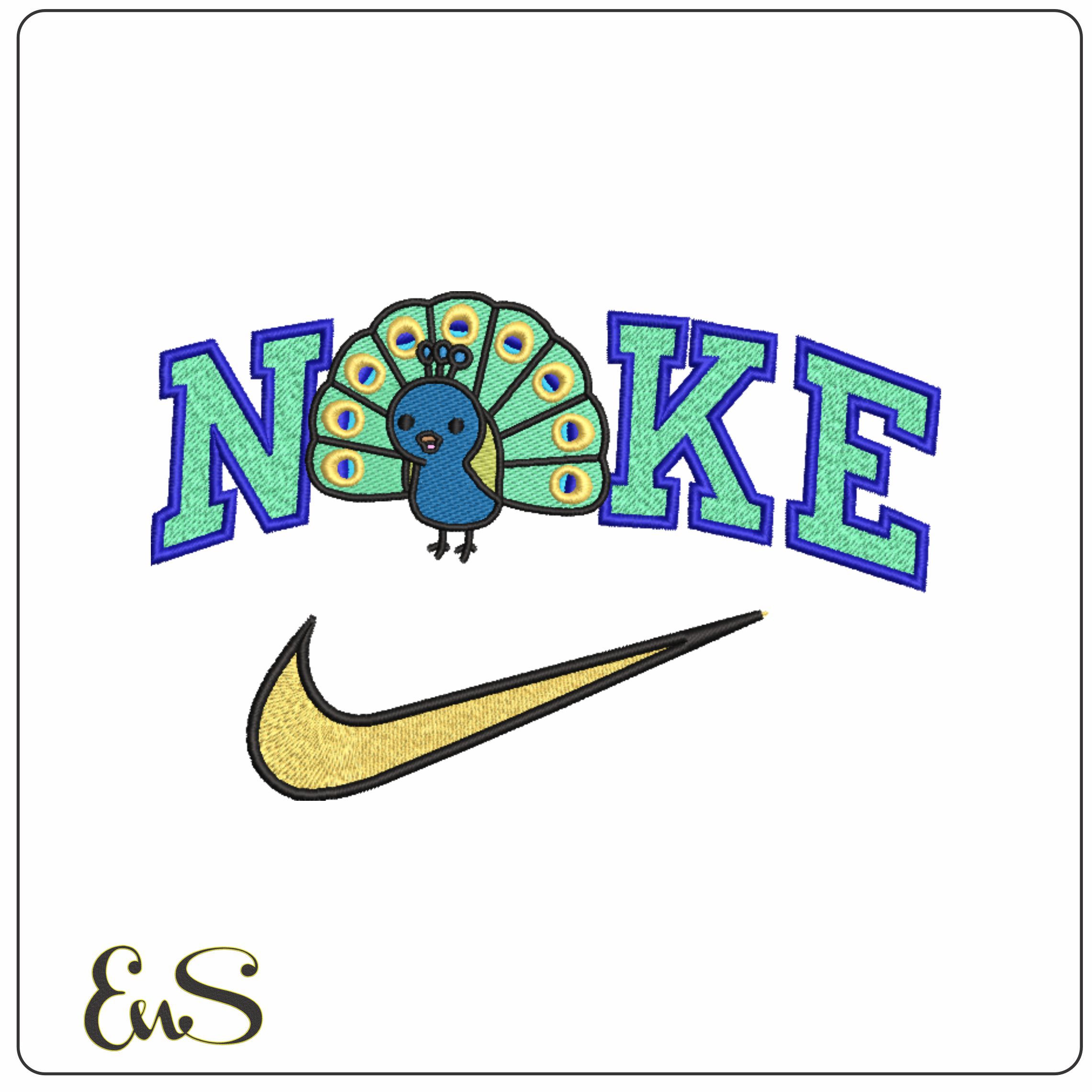 Nike Peacock-Nike embroidery design file - instant download