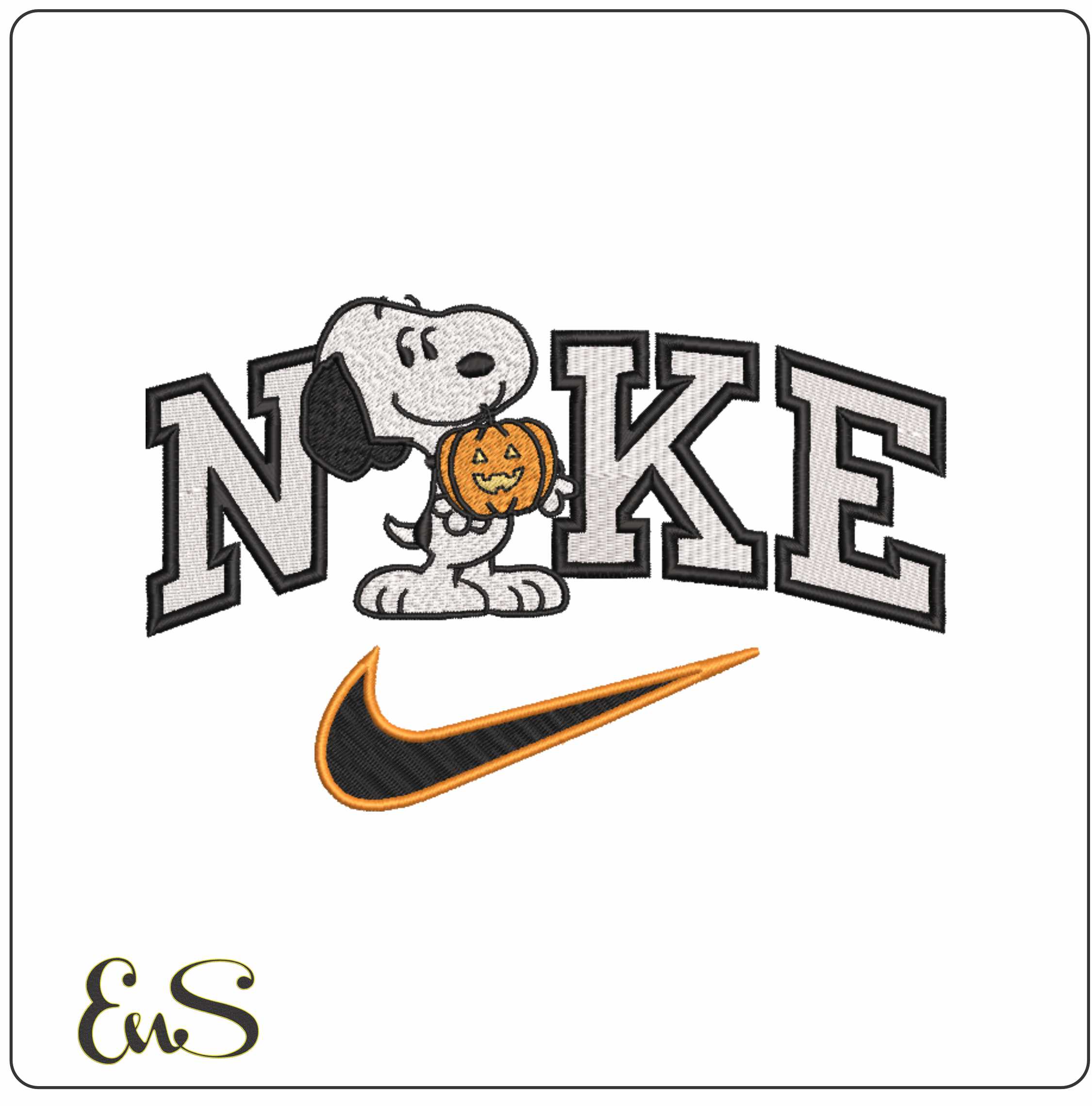 Nike Snoopy Halloween-Nike embroidery design file - instant download