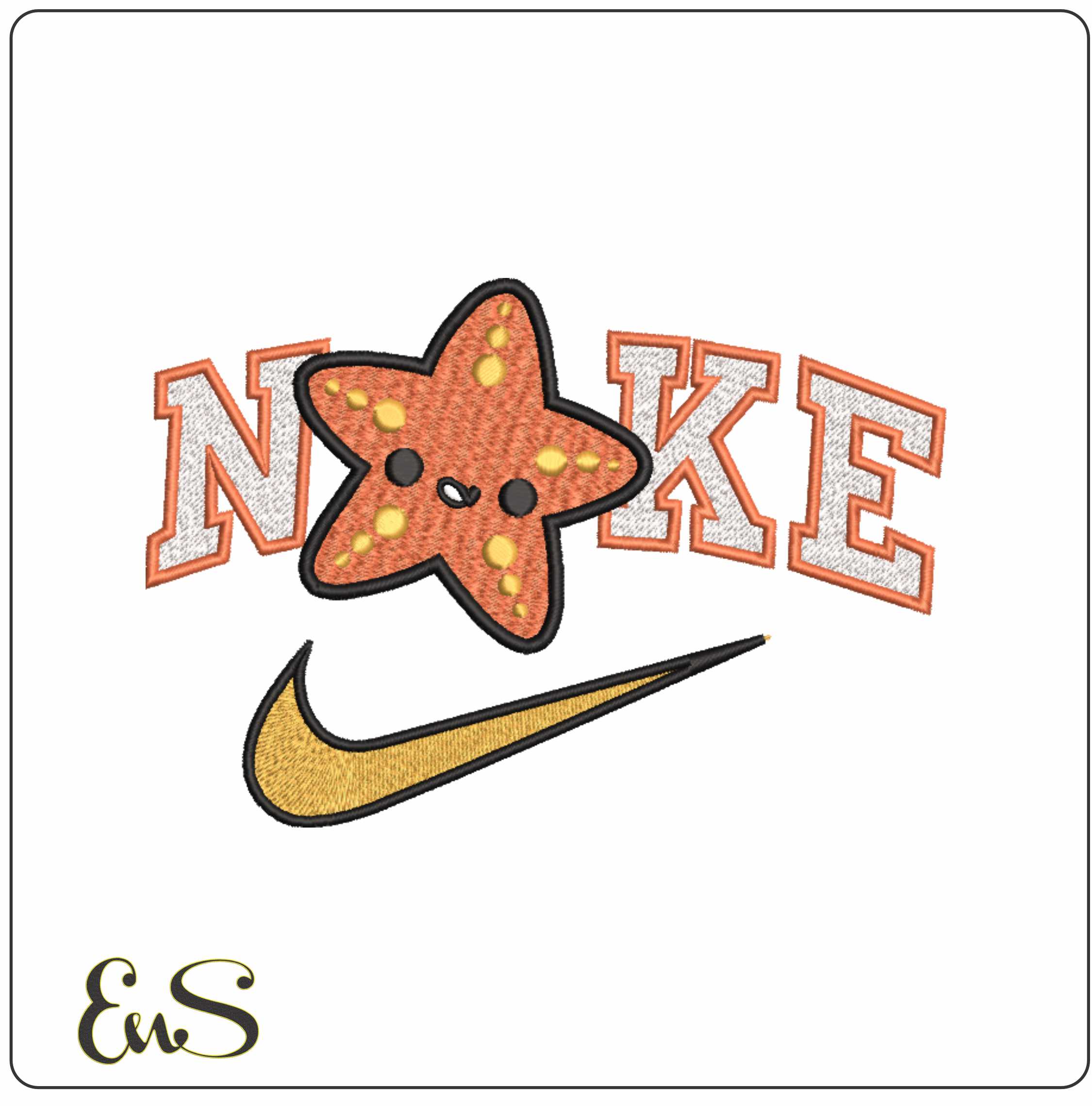 Nike Starfish-Nike embroidery design file - instant download