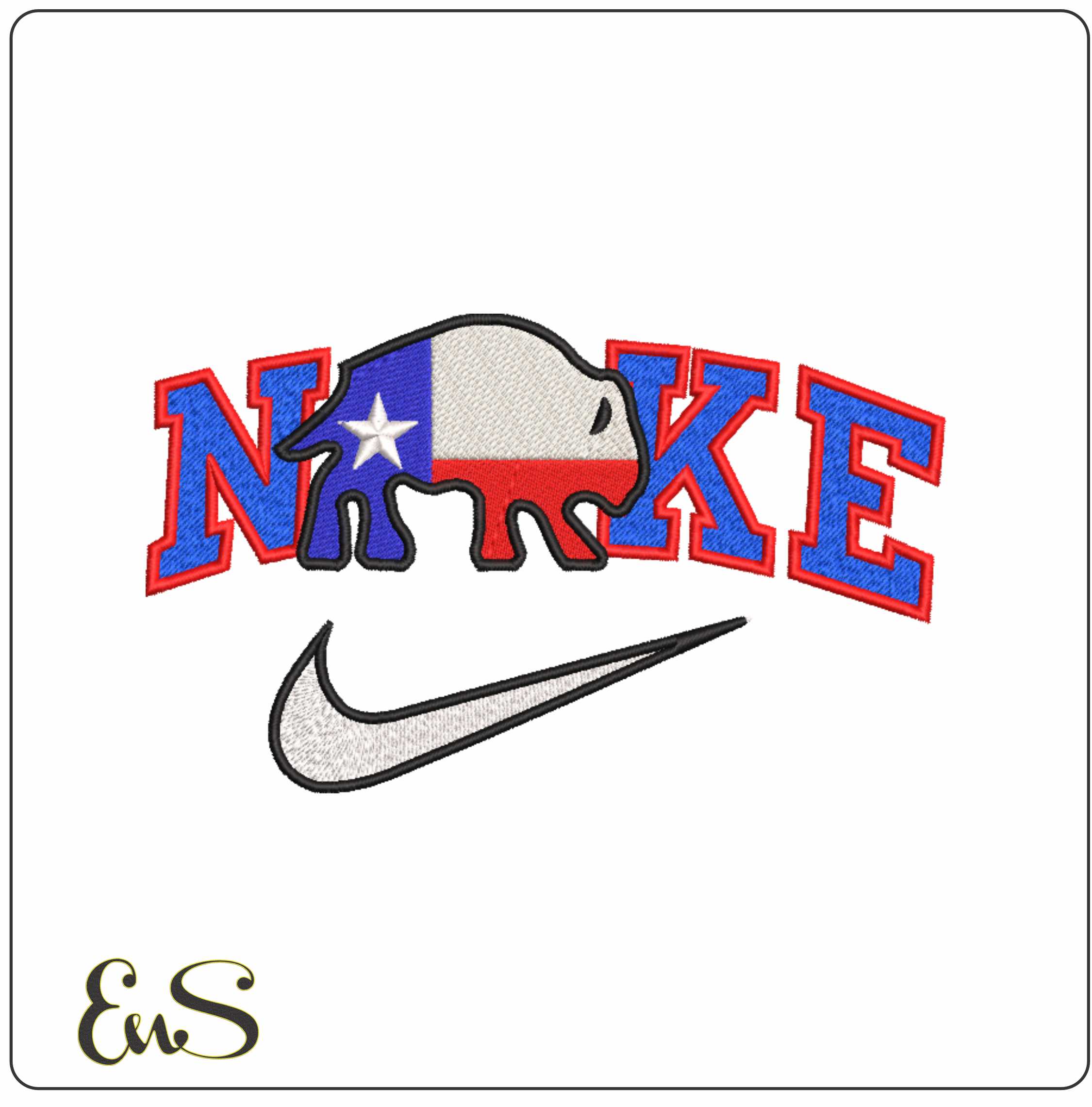 Nike Texas Bull-Nike embroidery design file - instant download