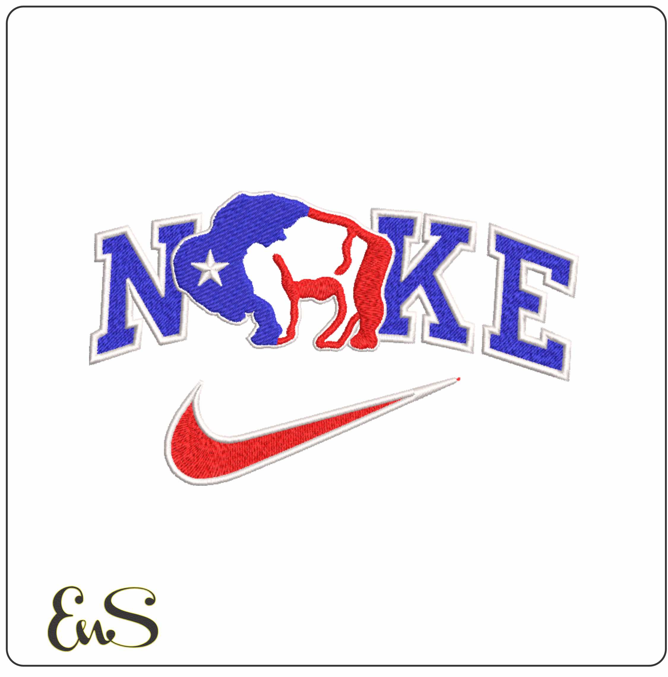 Nike Texas Bull Outline-Nike embroidery design file - instant download
