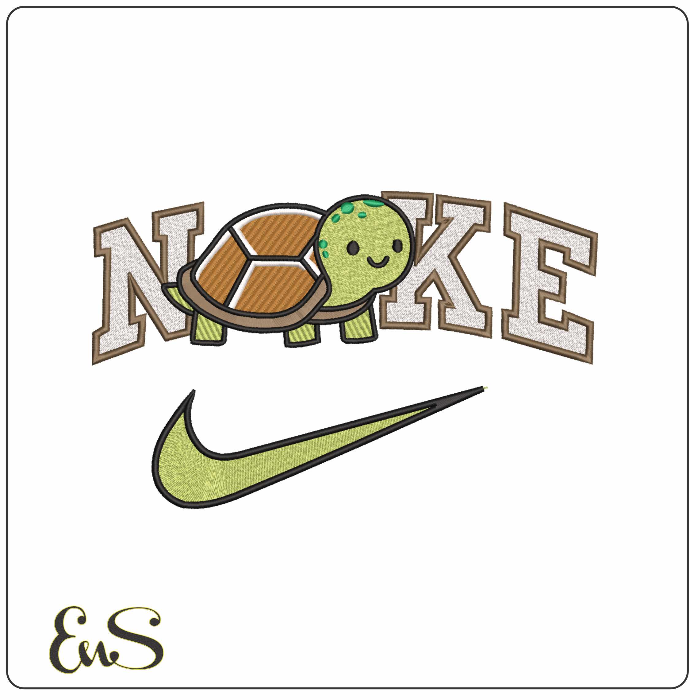 Nike Tortoise-Nike embroidery design file - instant download