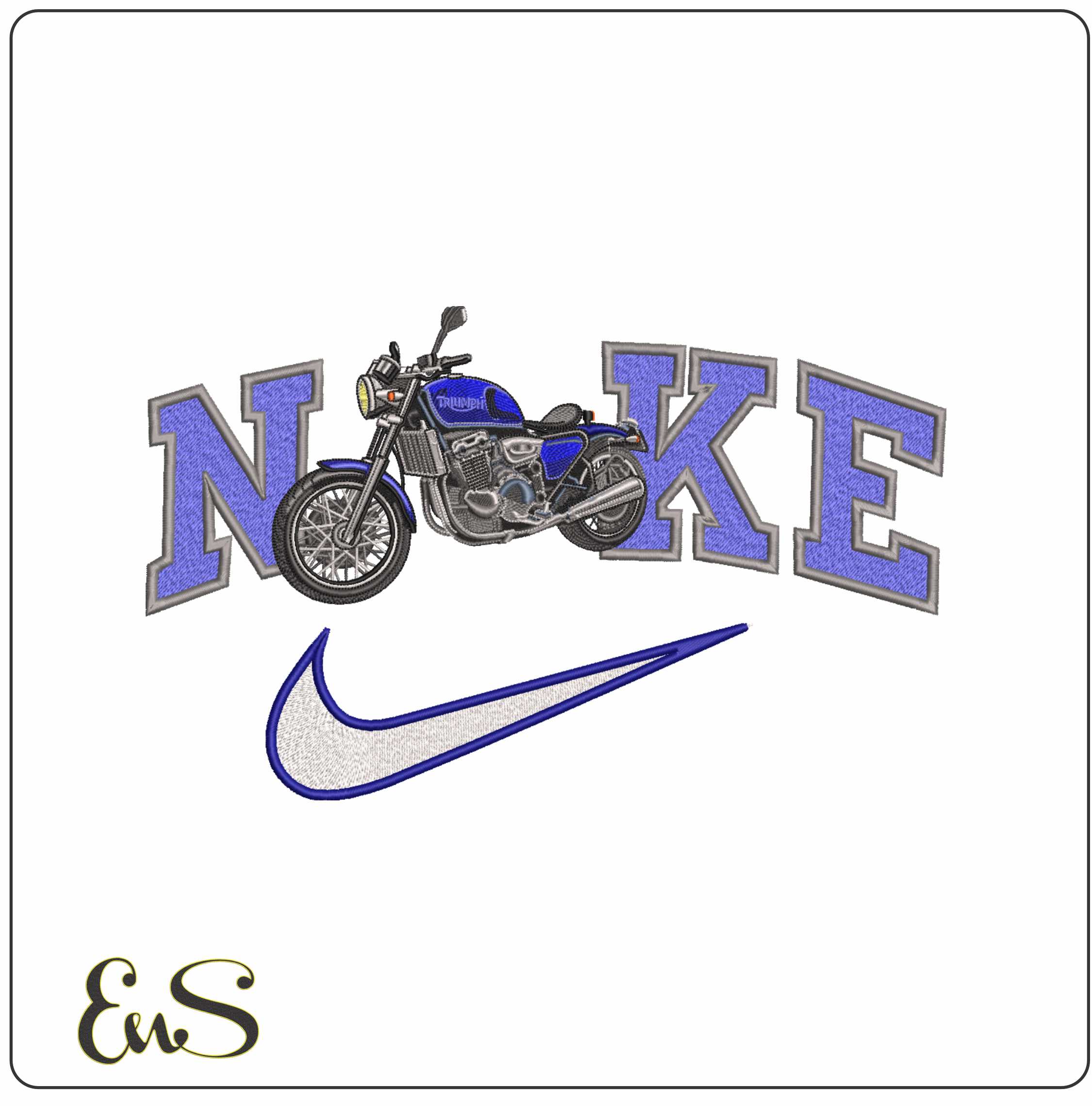 Nike Triumph Motorcycle-Nike embroidery design file - instant download