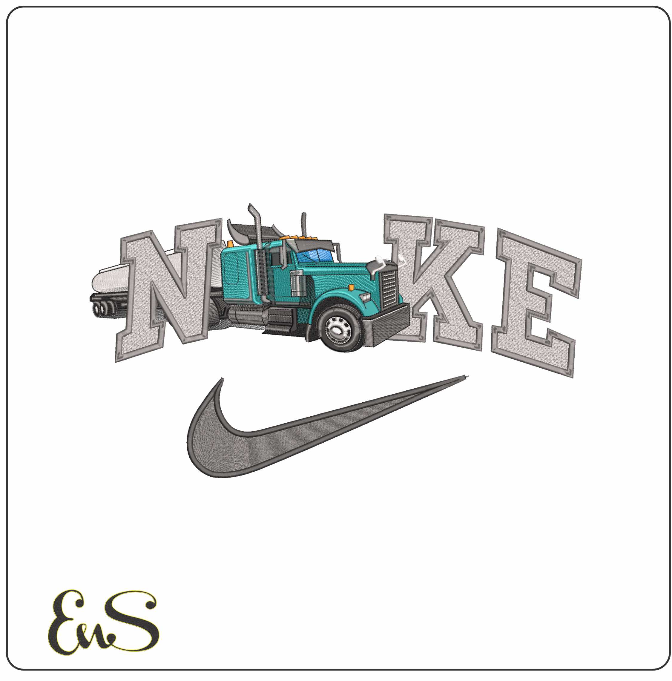 Nike Truck and Tanker-Nike embroidery design file - instant download
