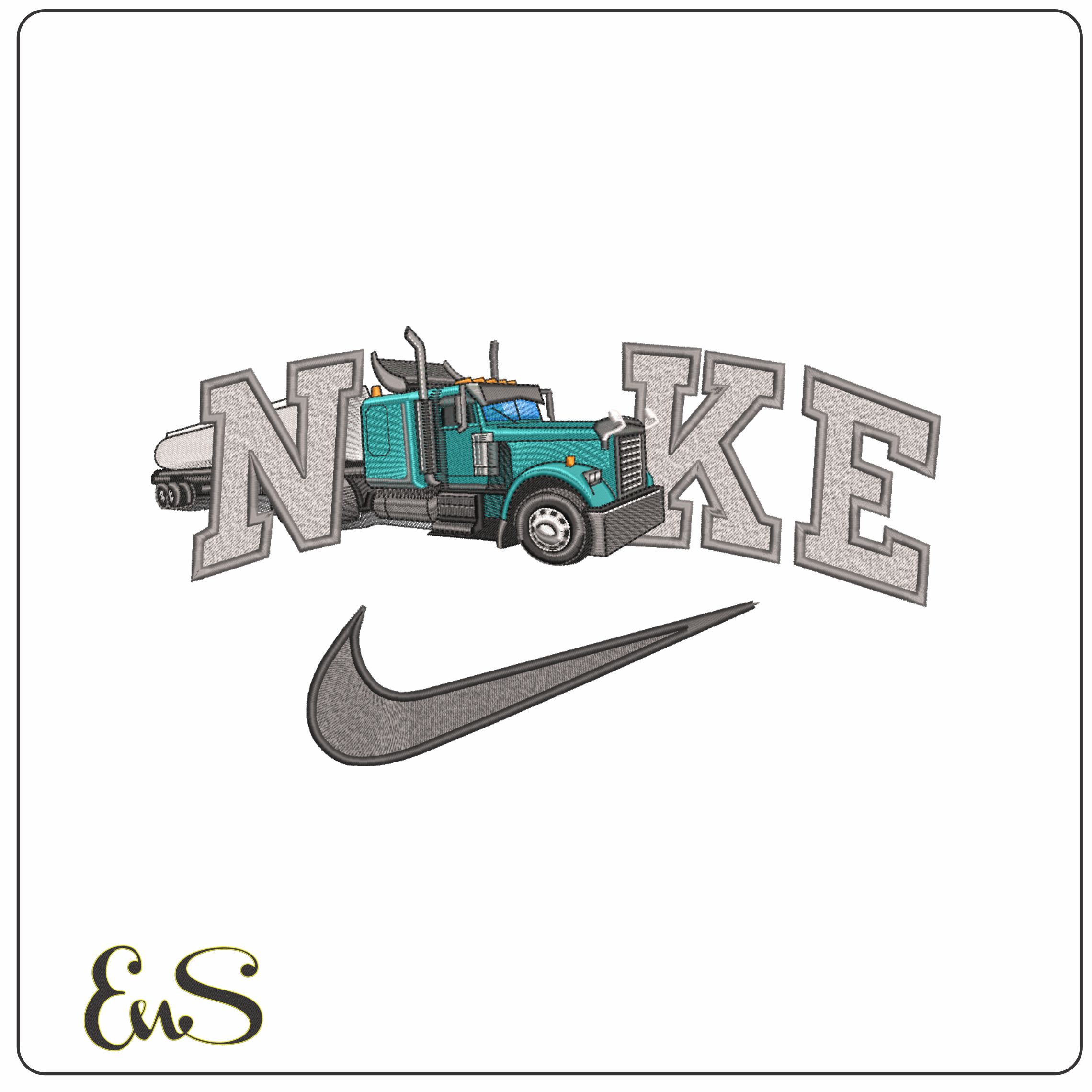 Nike Truck and Tanker-Nike embroidery design file - instant download