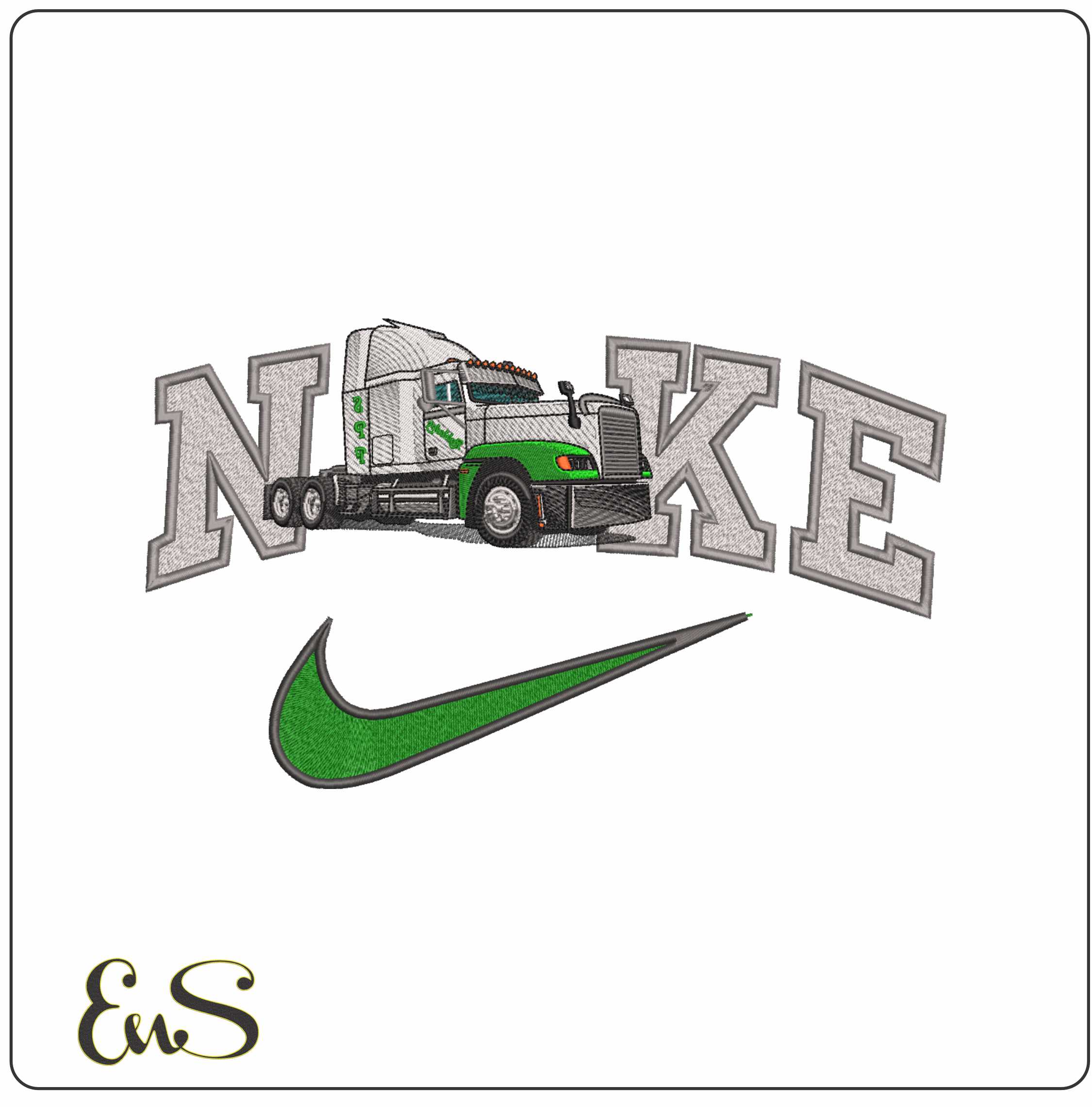 Nike Truck Cab-Nike embroidery design file - instant download