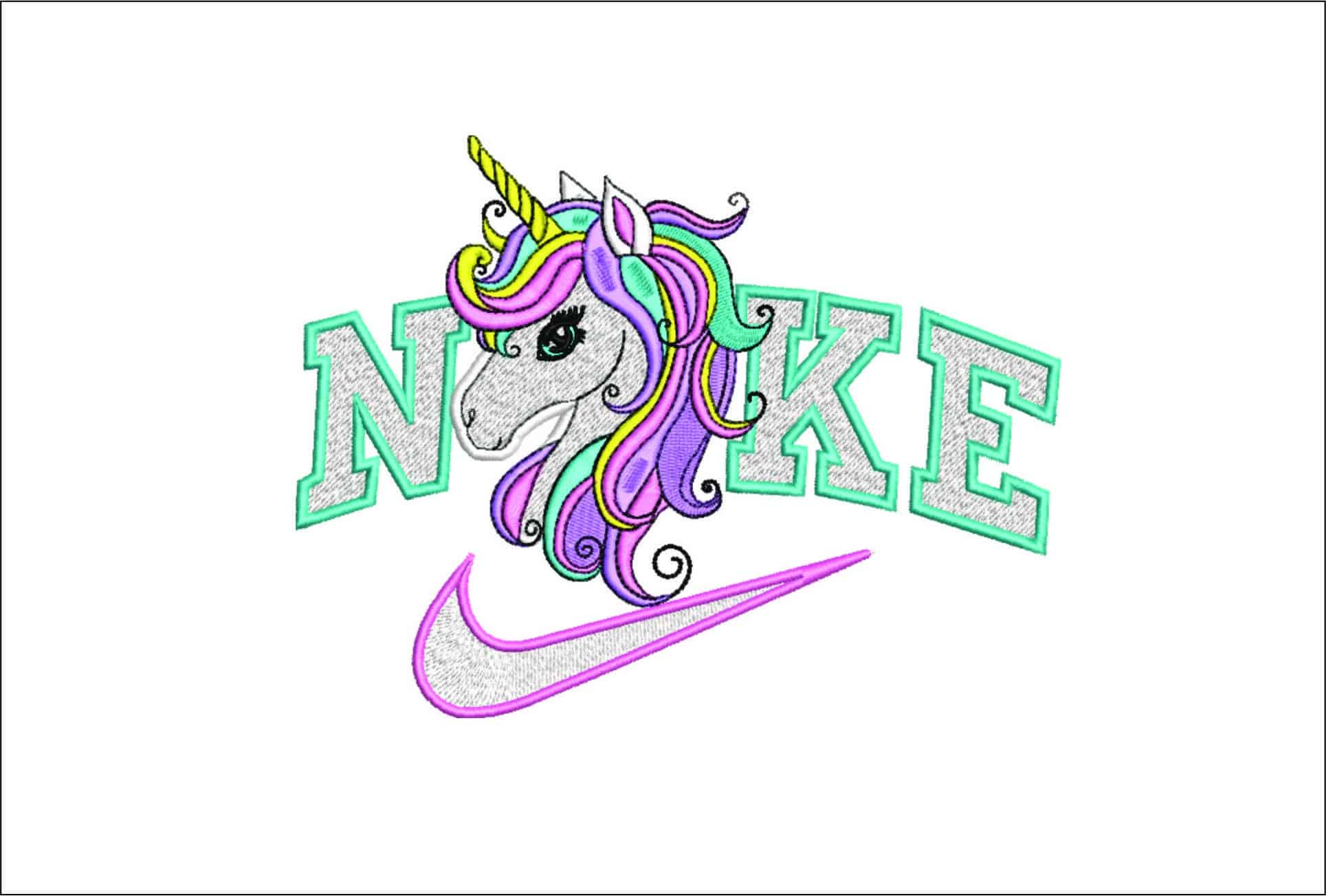 Nike Unicorn Head-Nike embroidery design file - instant download