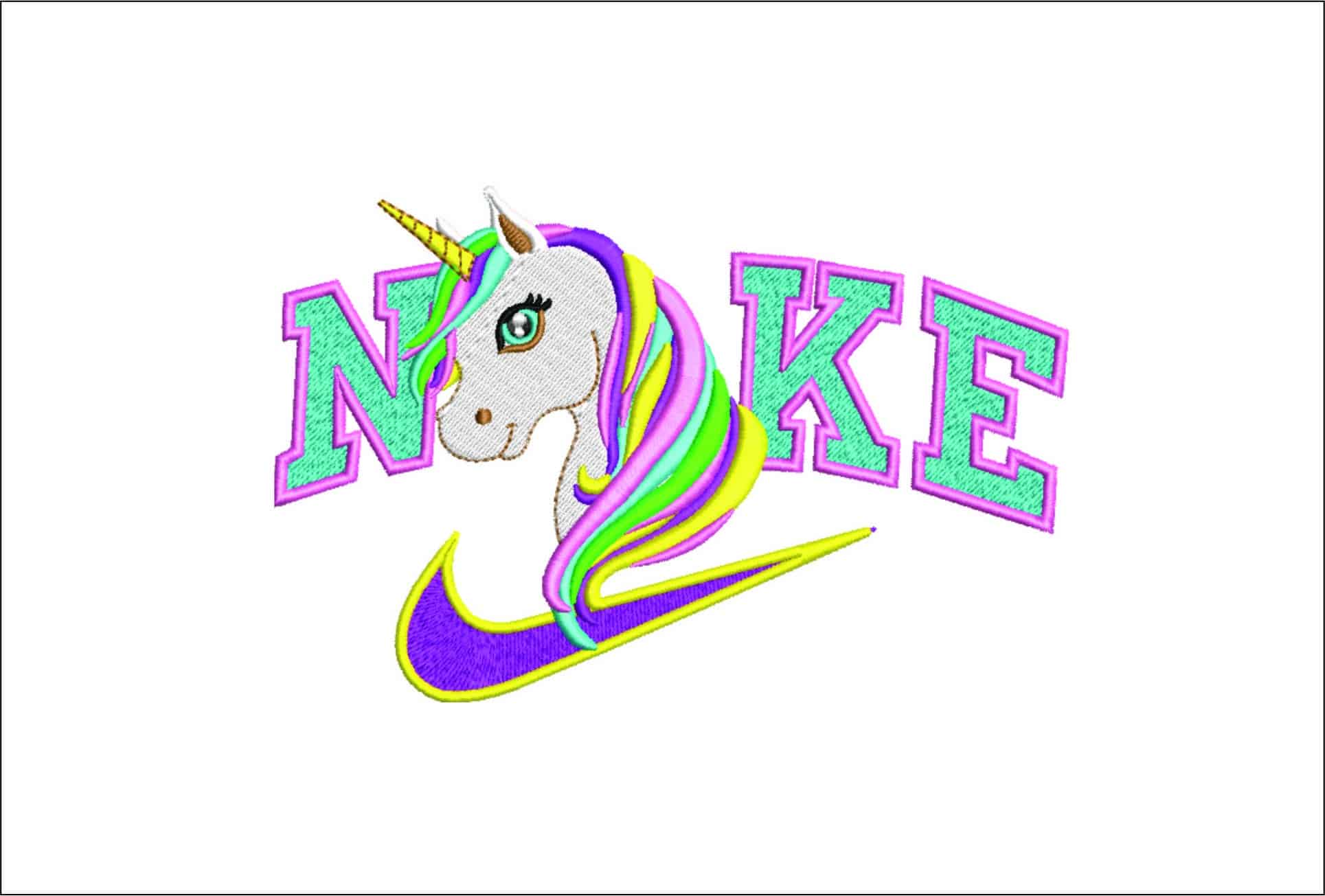 Nike Unicorn Head side-Nike embroidery design file - instant download