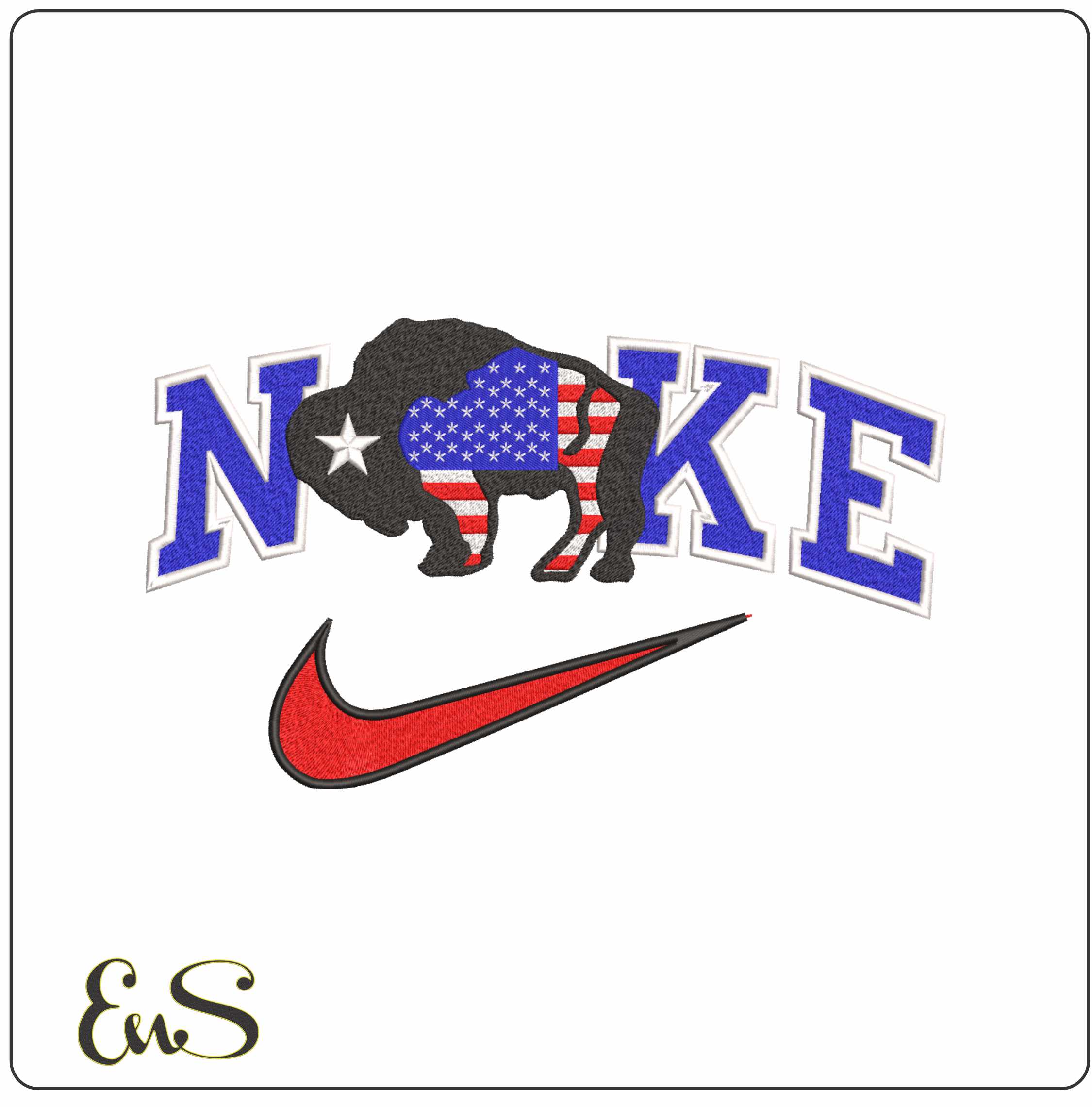 Nike USA Bull-Nike embroidery design file - instant download