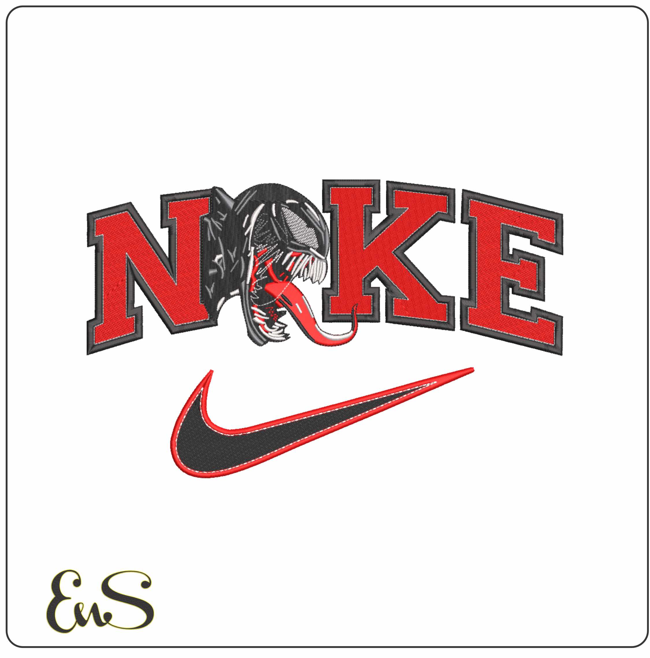 Nike Venmon mouth-Nike embroidery design file - instant download