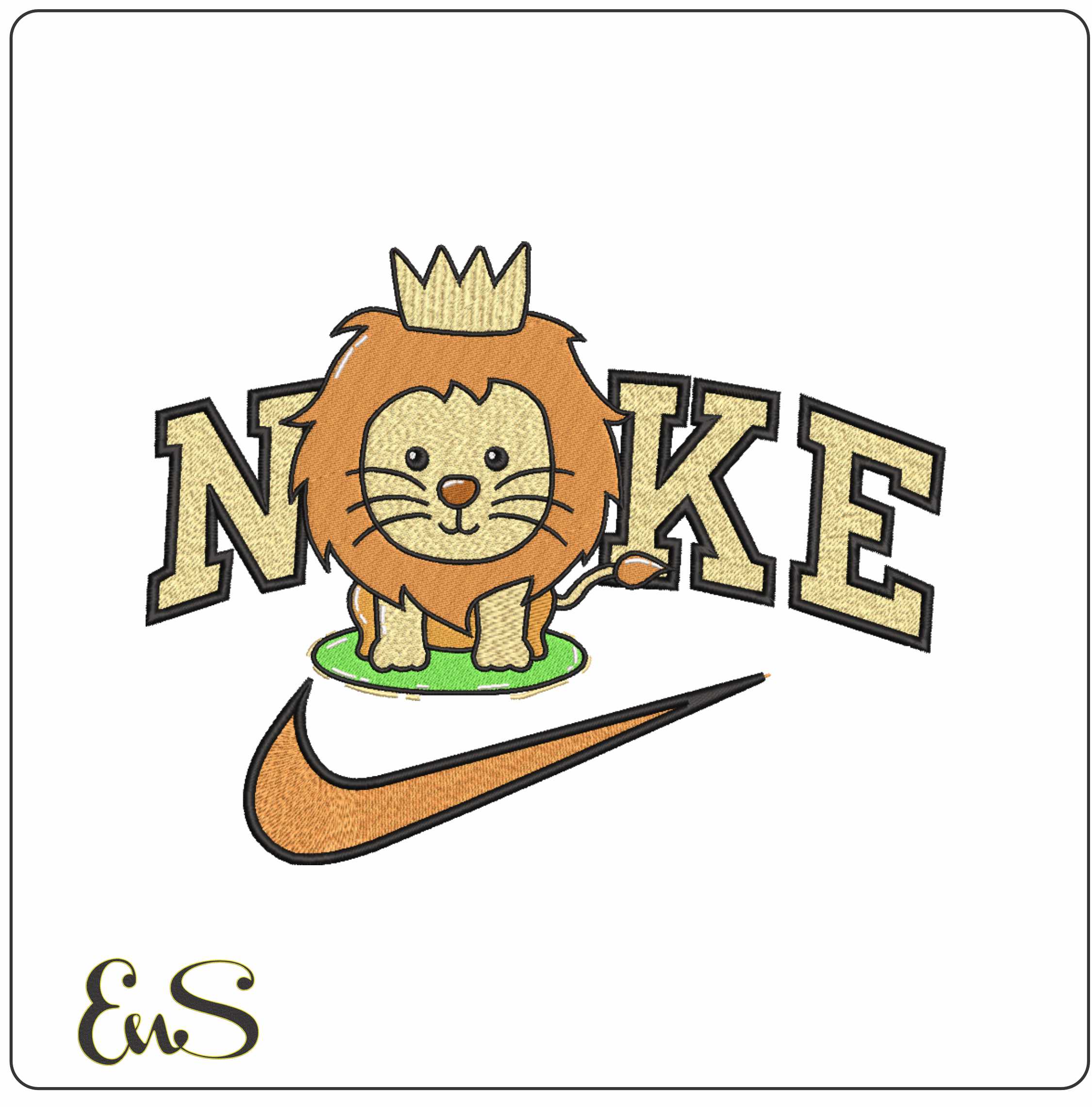 Nike Victor the Lion-Nike embroidery design file - instant download