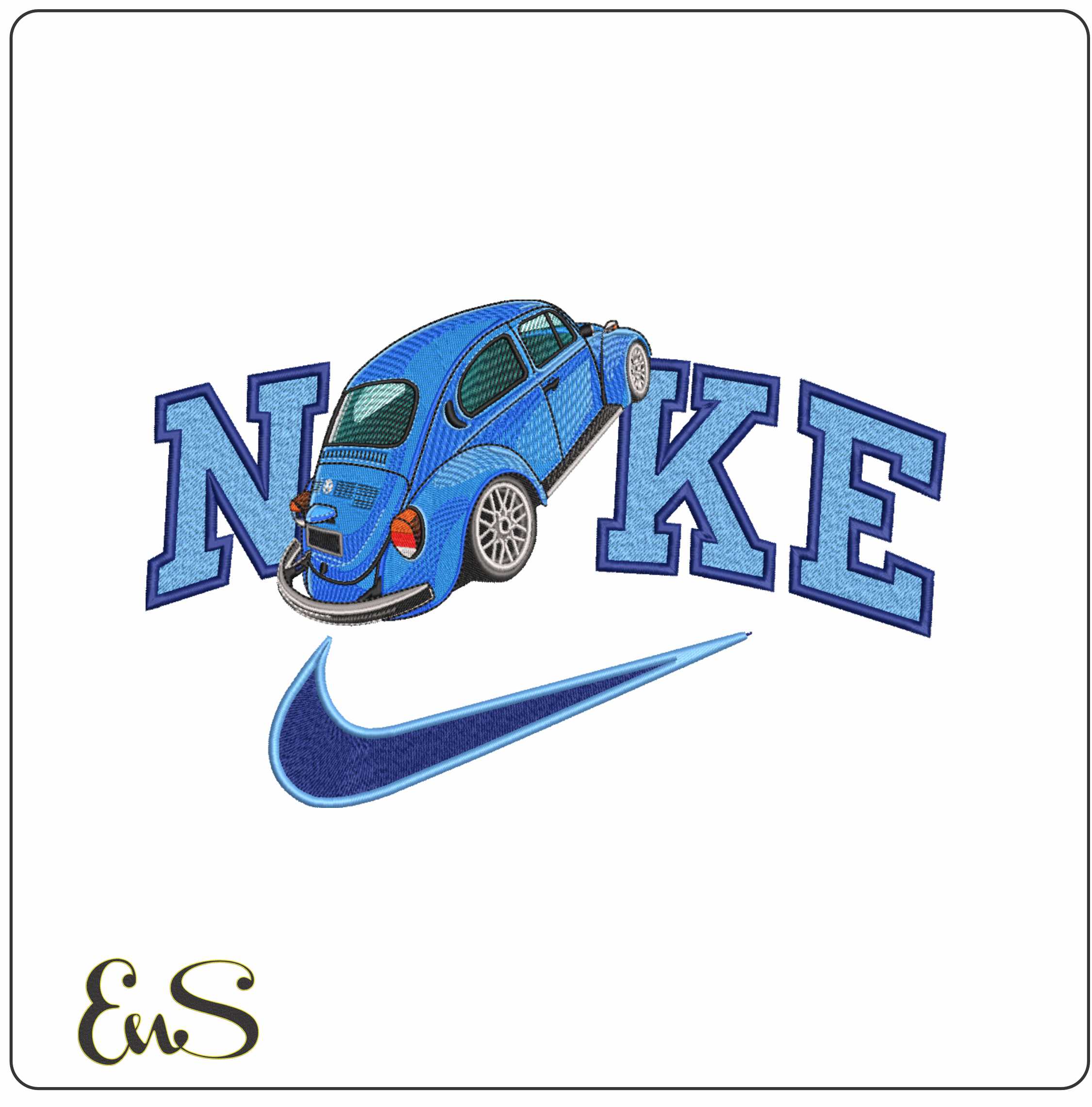 Nike VW Beetle-Nike embroidery design file - instant download