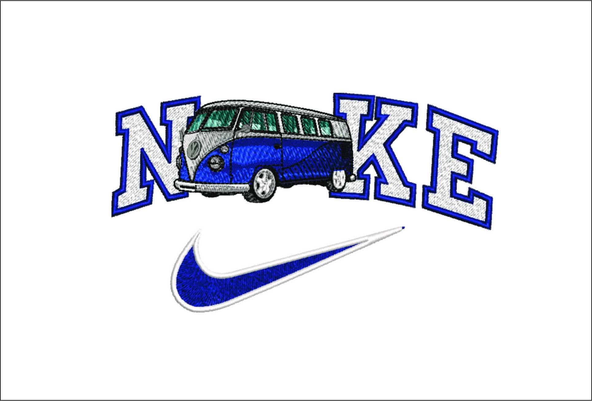 Nike VW Camper Van-Nike embroidery design file - instant download