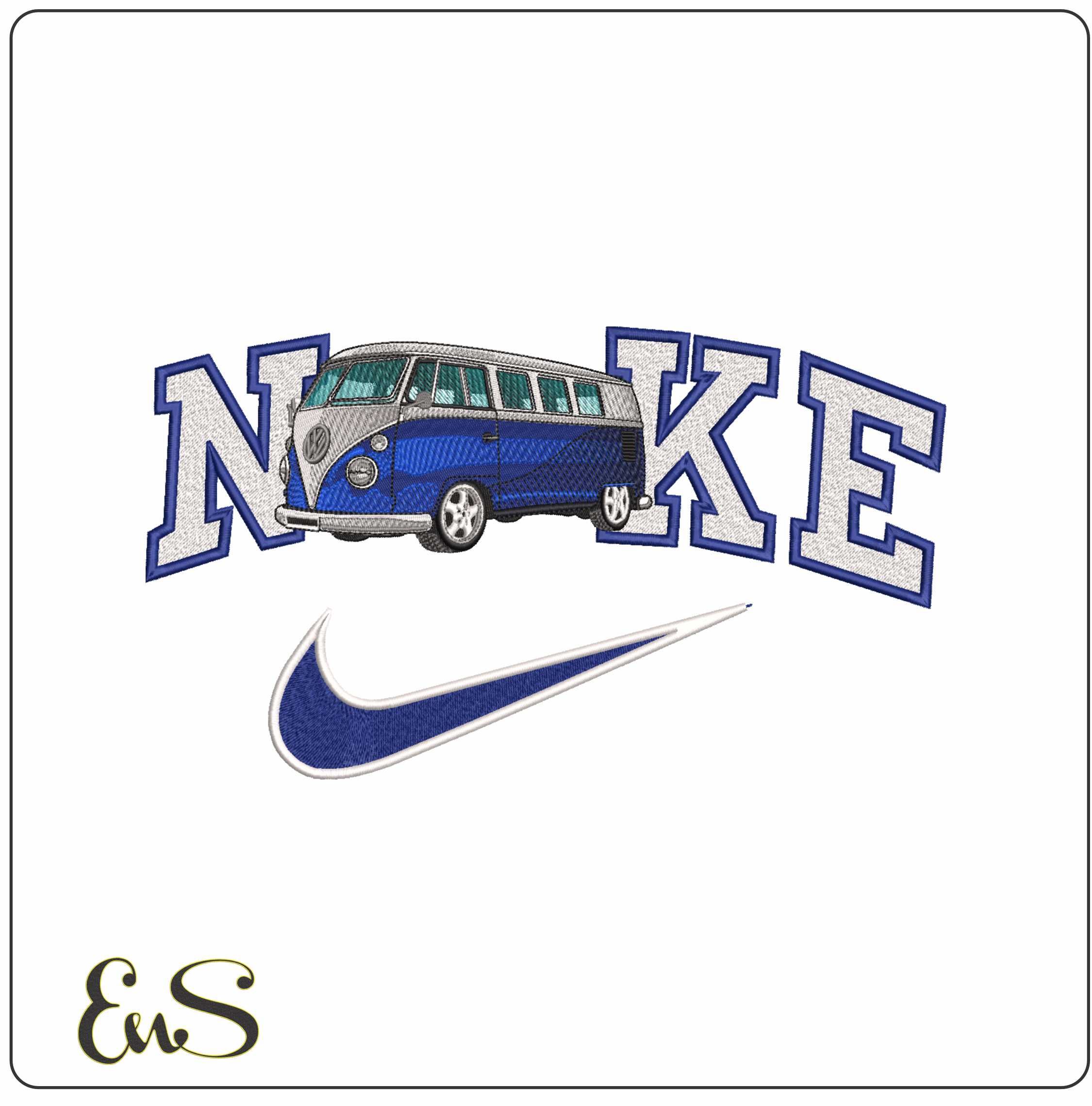 Nike VW Camper Van-Nike embroidery design file - instant download