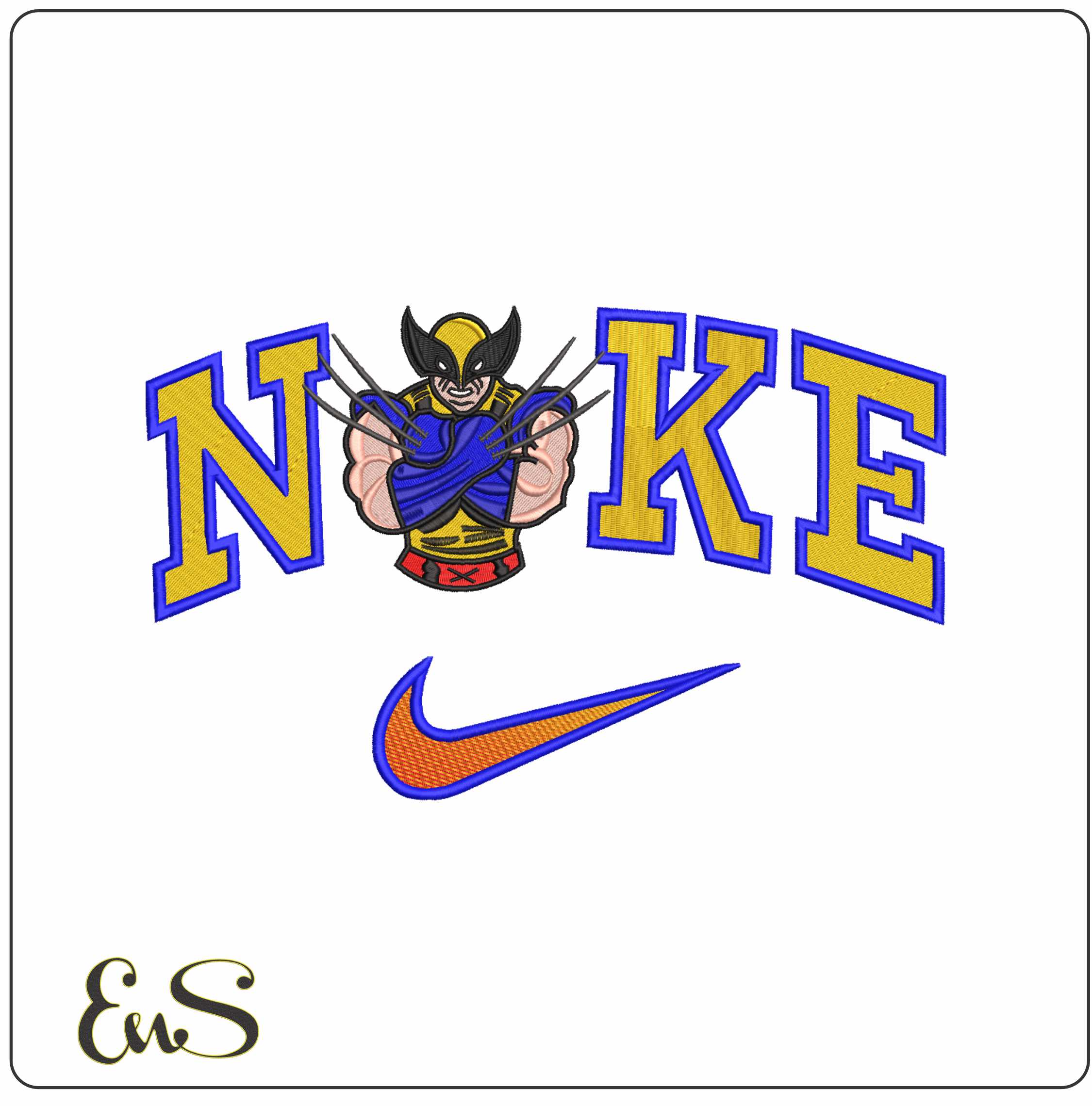 Nike Wolvering Cross Arms-Nike embroidery design file - instant download