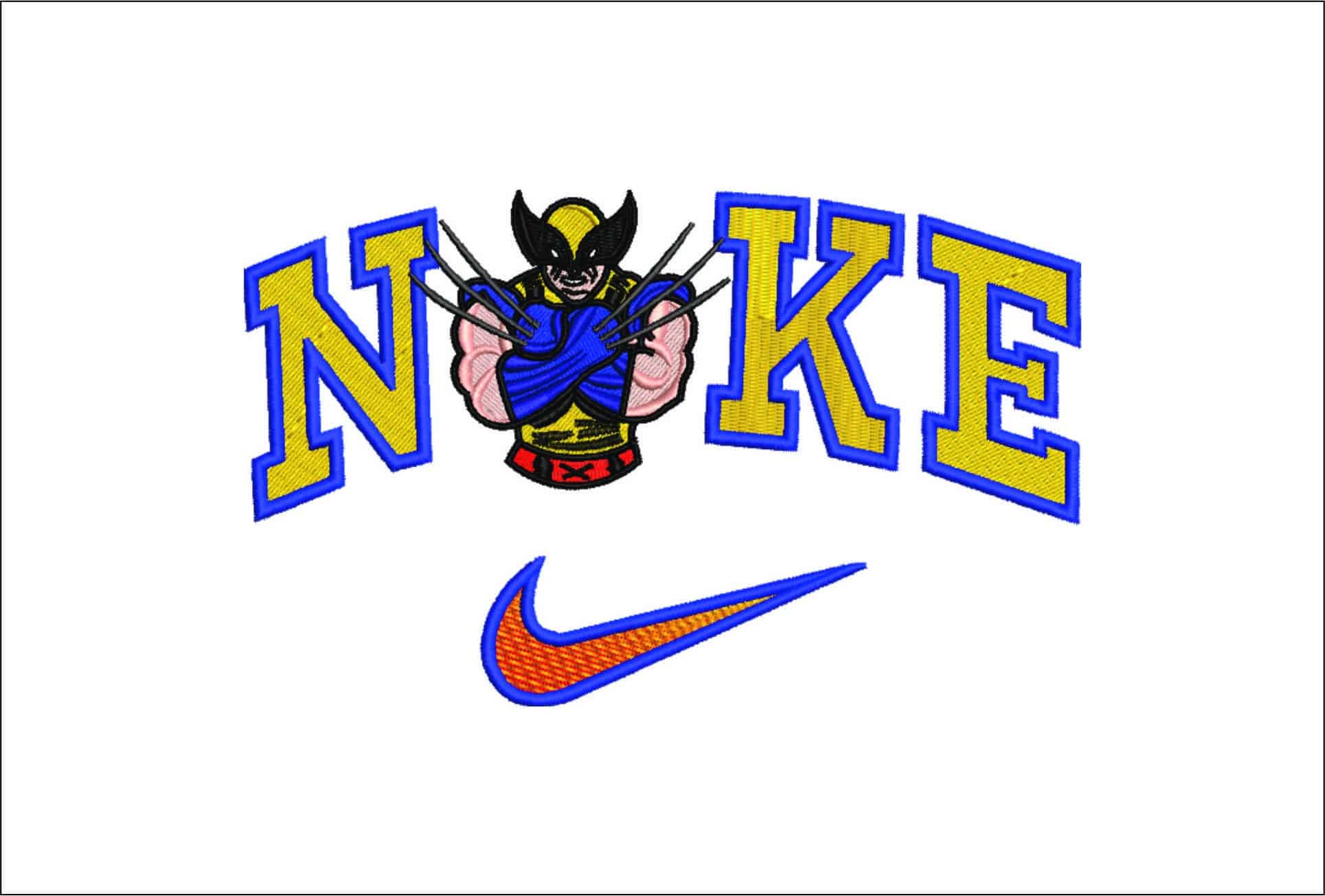 Nike Wolvering Cross Arms-Nike embroidery design file - instant download