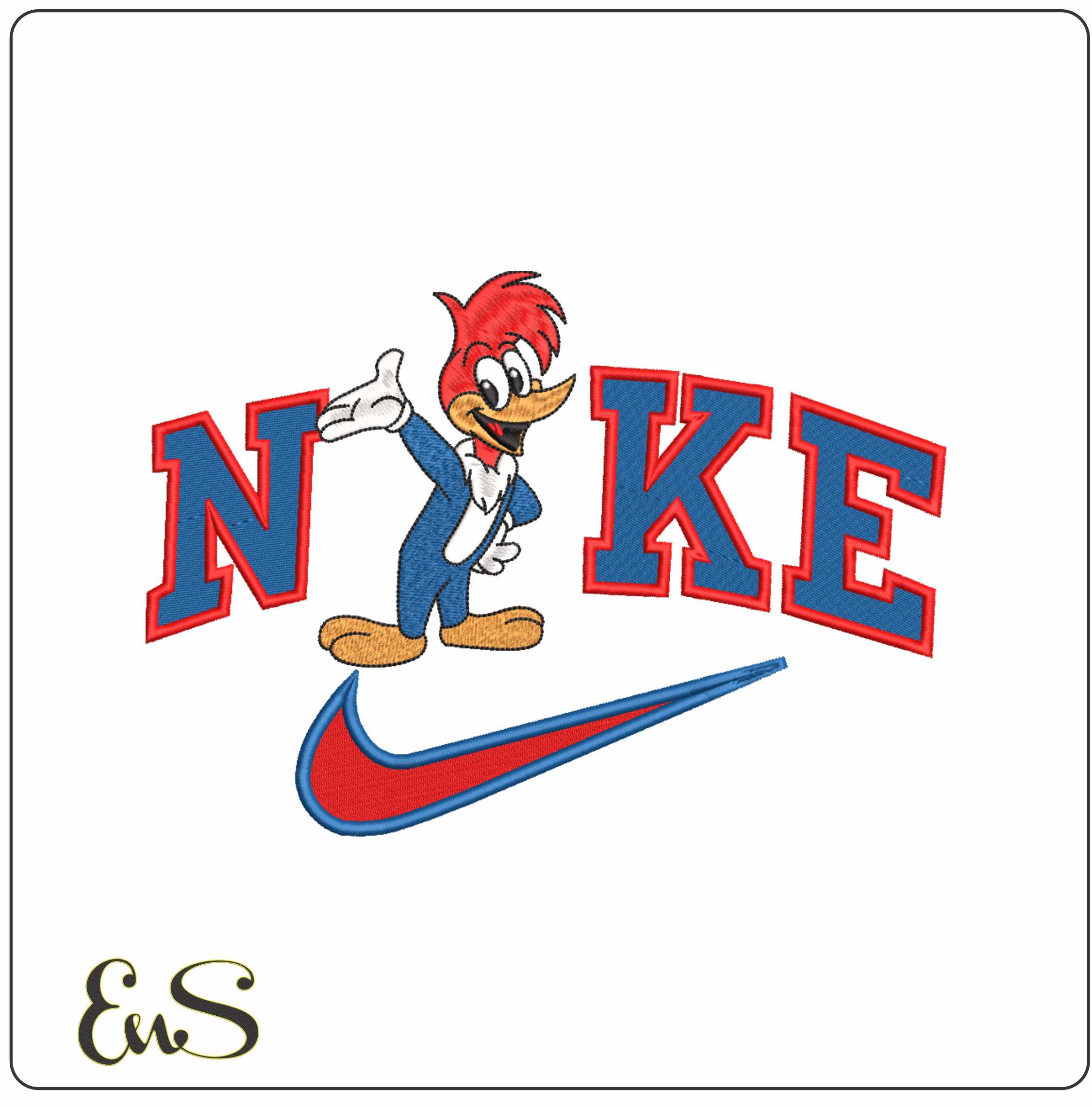 Nike Woody Woodpecker-Nike embroidery design file - instant download