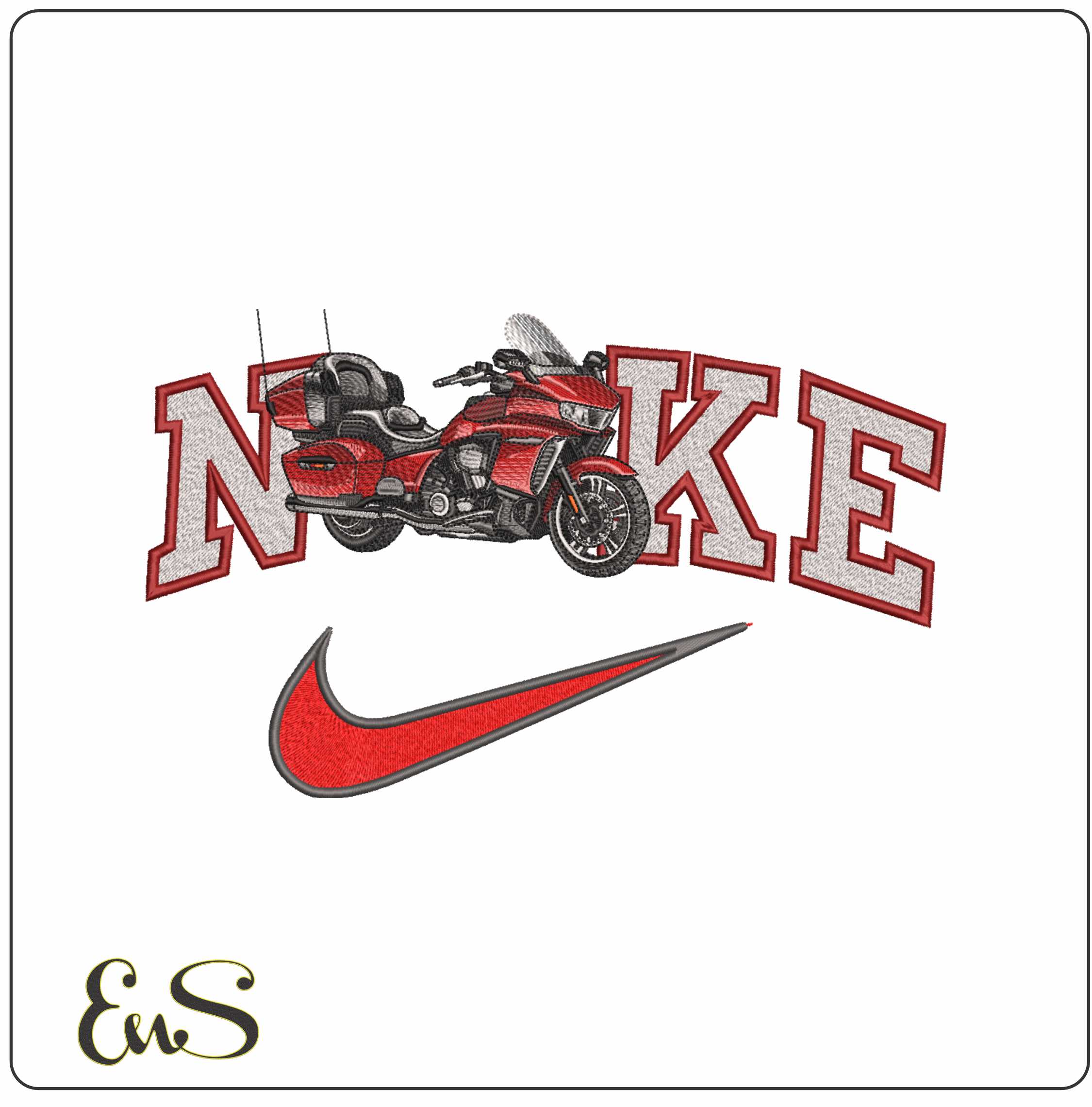Nike Yamaha Star Venture-Nike embroidery design file - instant download