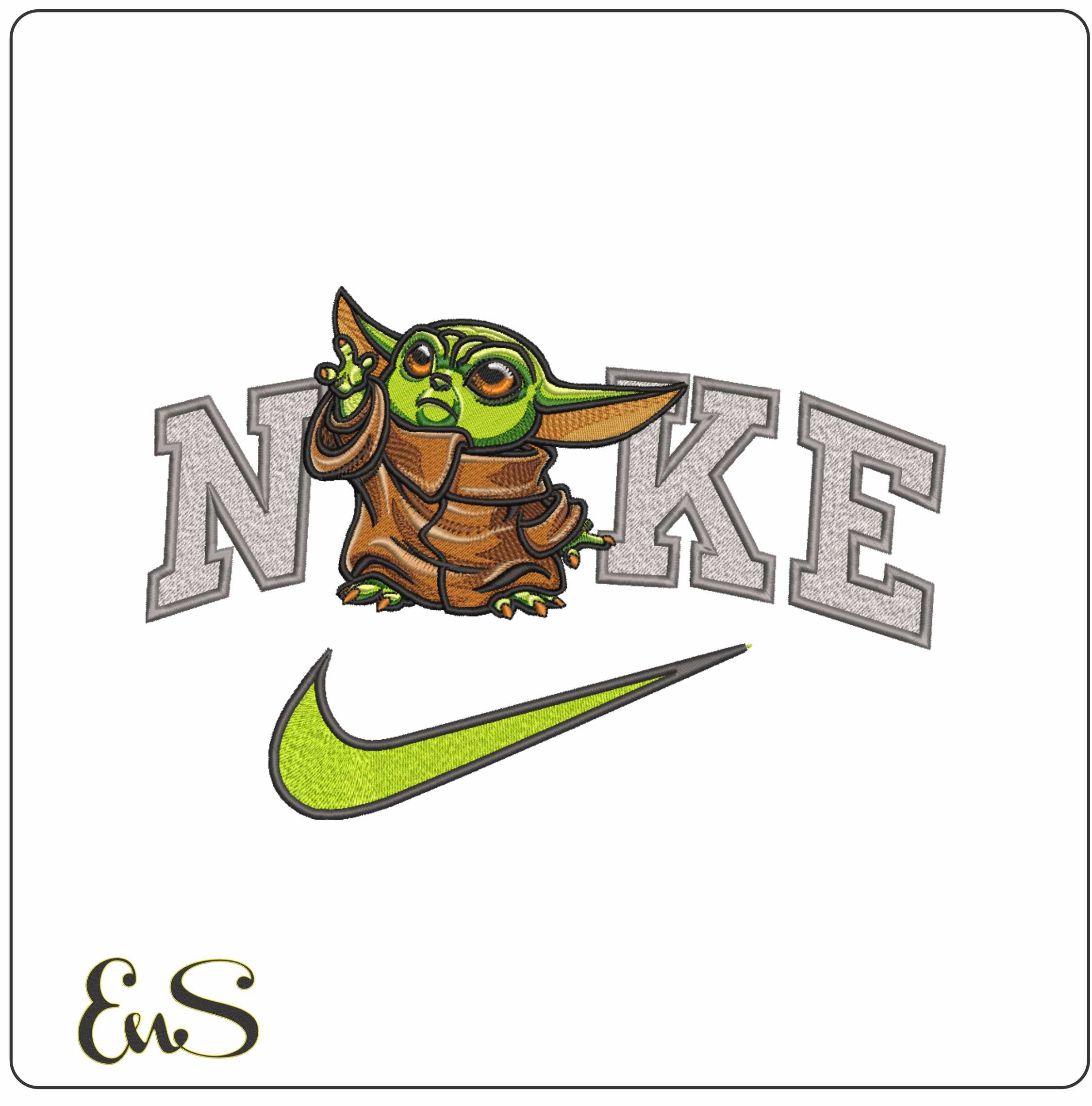 Nike Yoda Baby-Nike embroidery design file - instant download