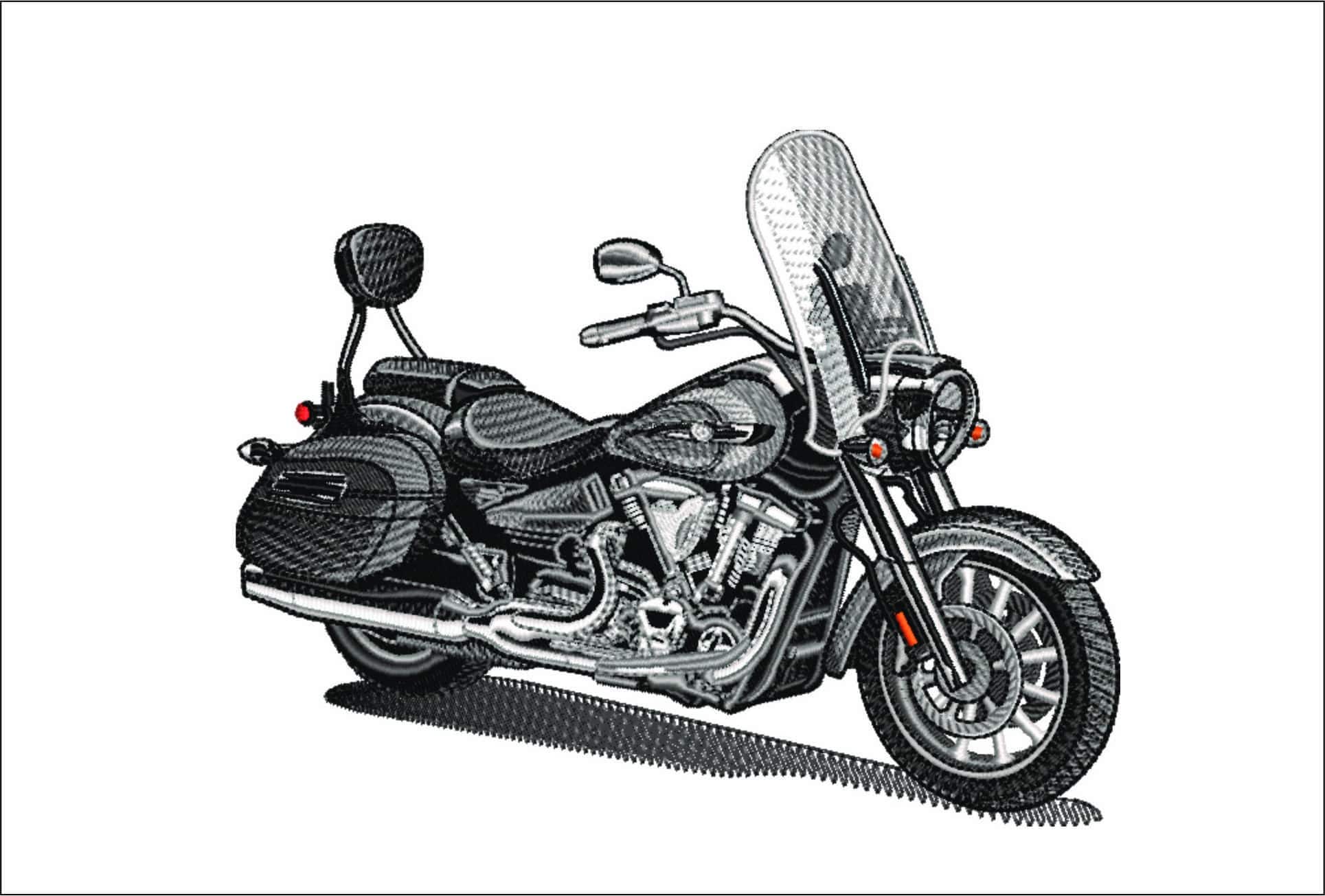 Yamaha Stratoline Motorcylce- Elegant embroidery design file - instant download