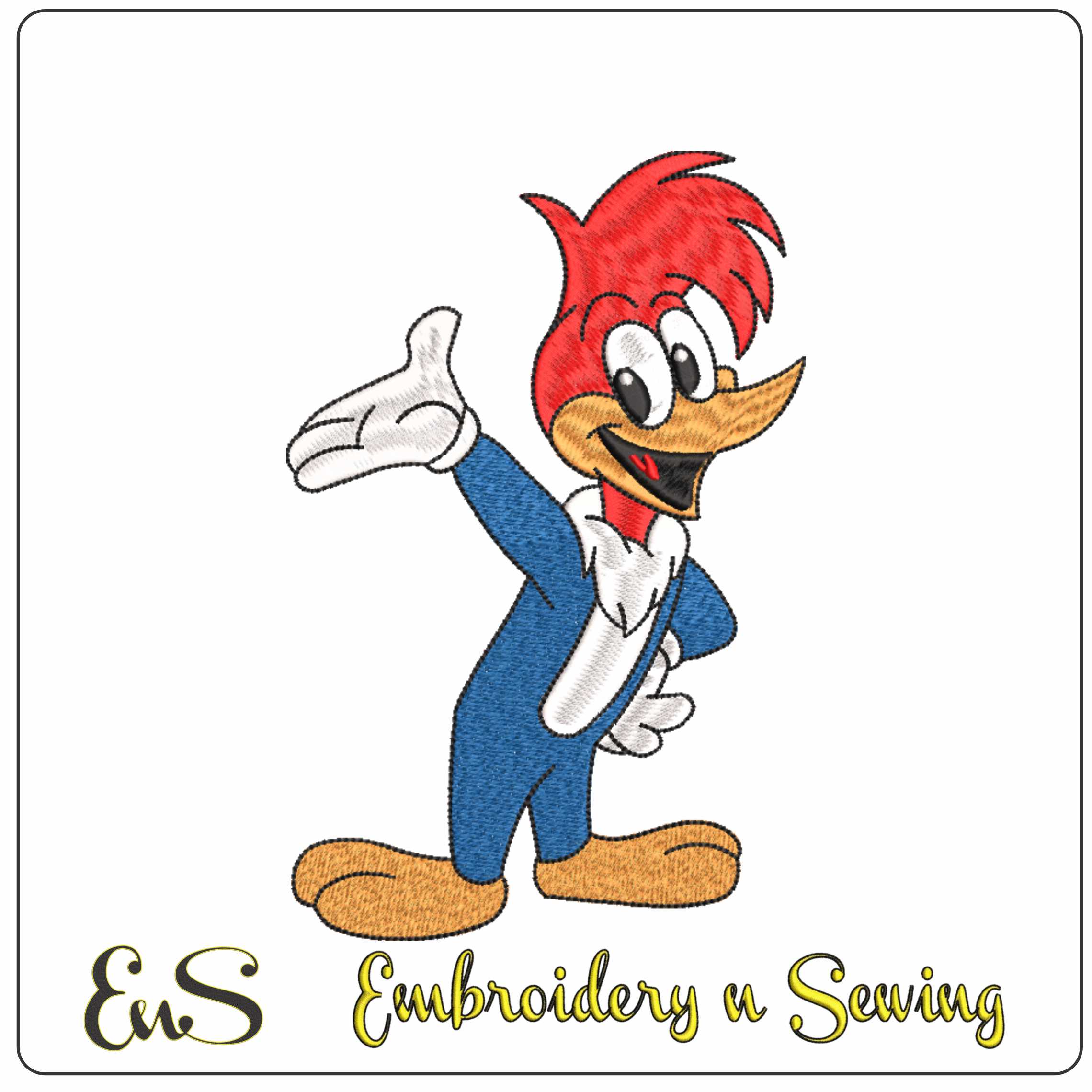 Woody Woodpecker- Elegant embroidery design file - instant download