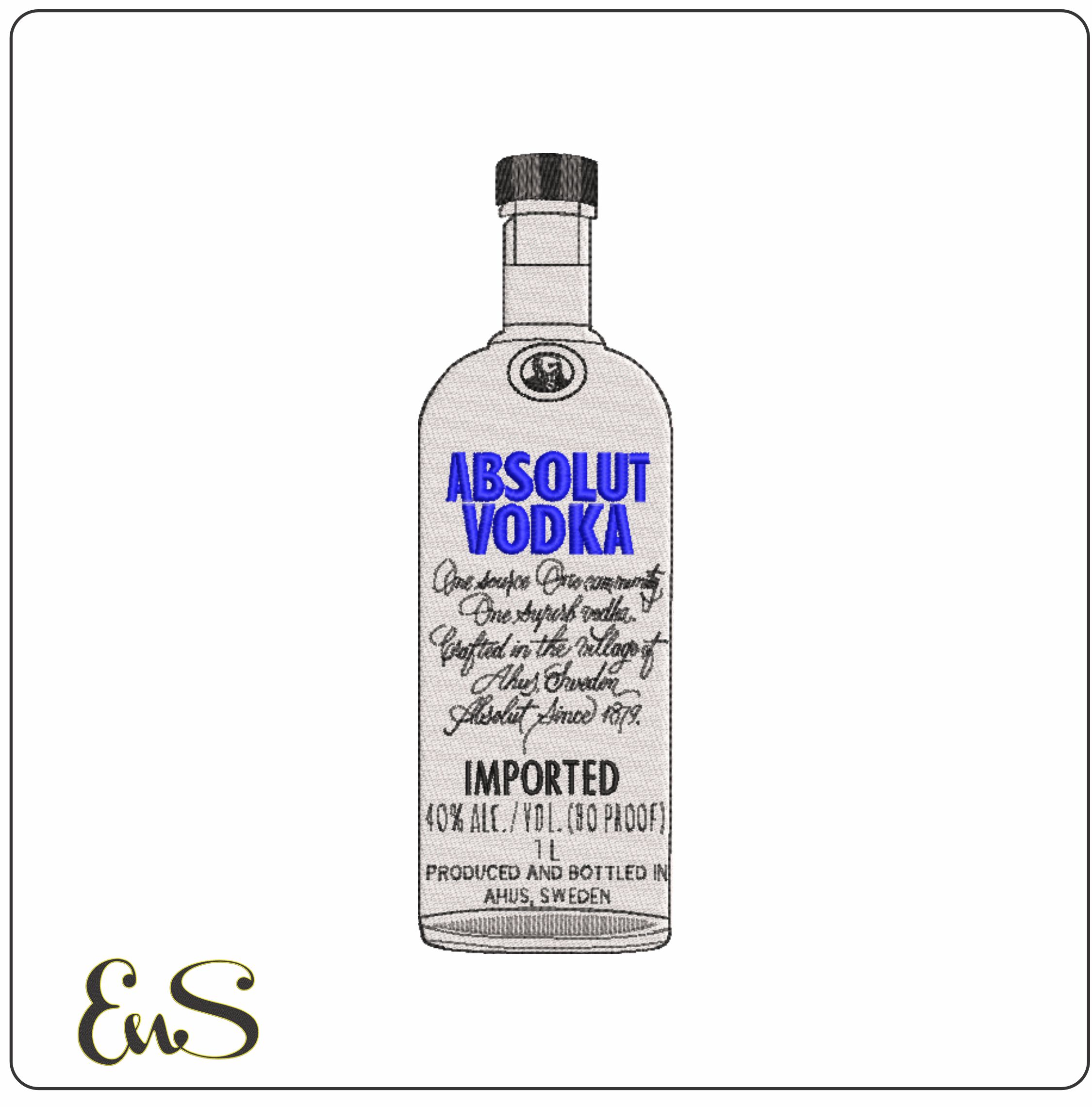 Absolut Vodka- Elegant embroidery design file - instant download