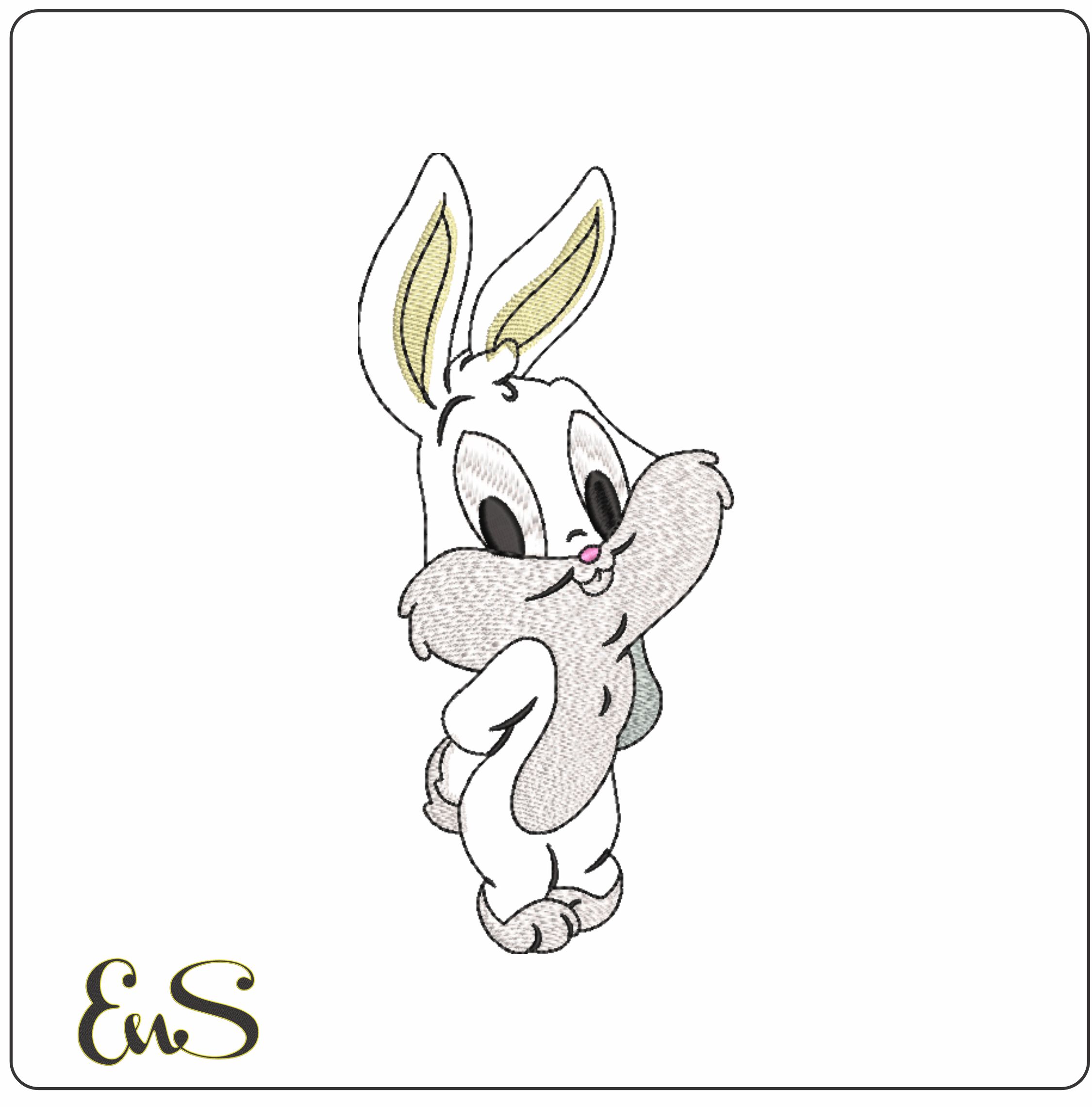 Baby Bunny- Elegant embroidery design file - instant download