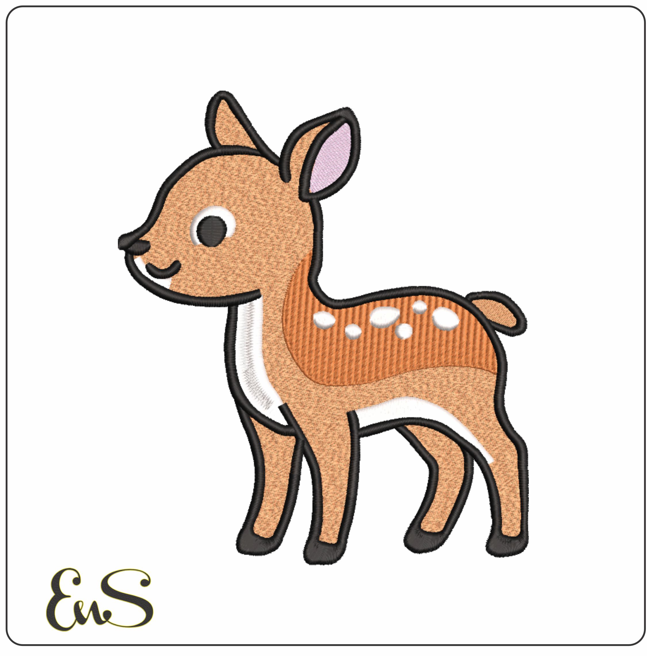 Baby Deer Children- Elegant embroidery design file - instant download