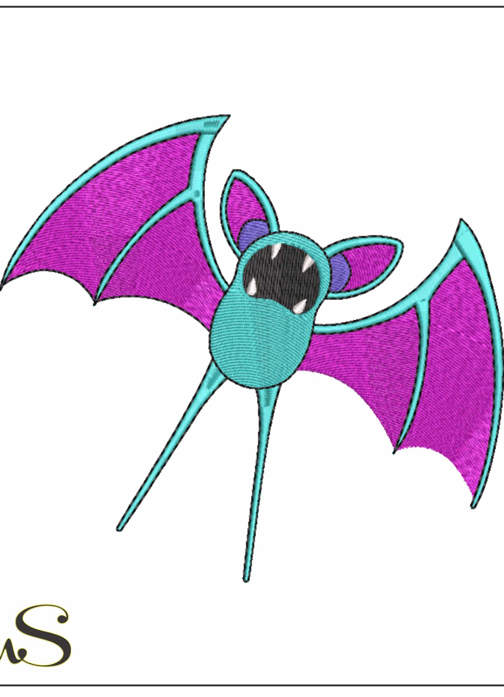 Bat Children- Elegant embroidery design file - instant download