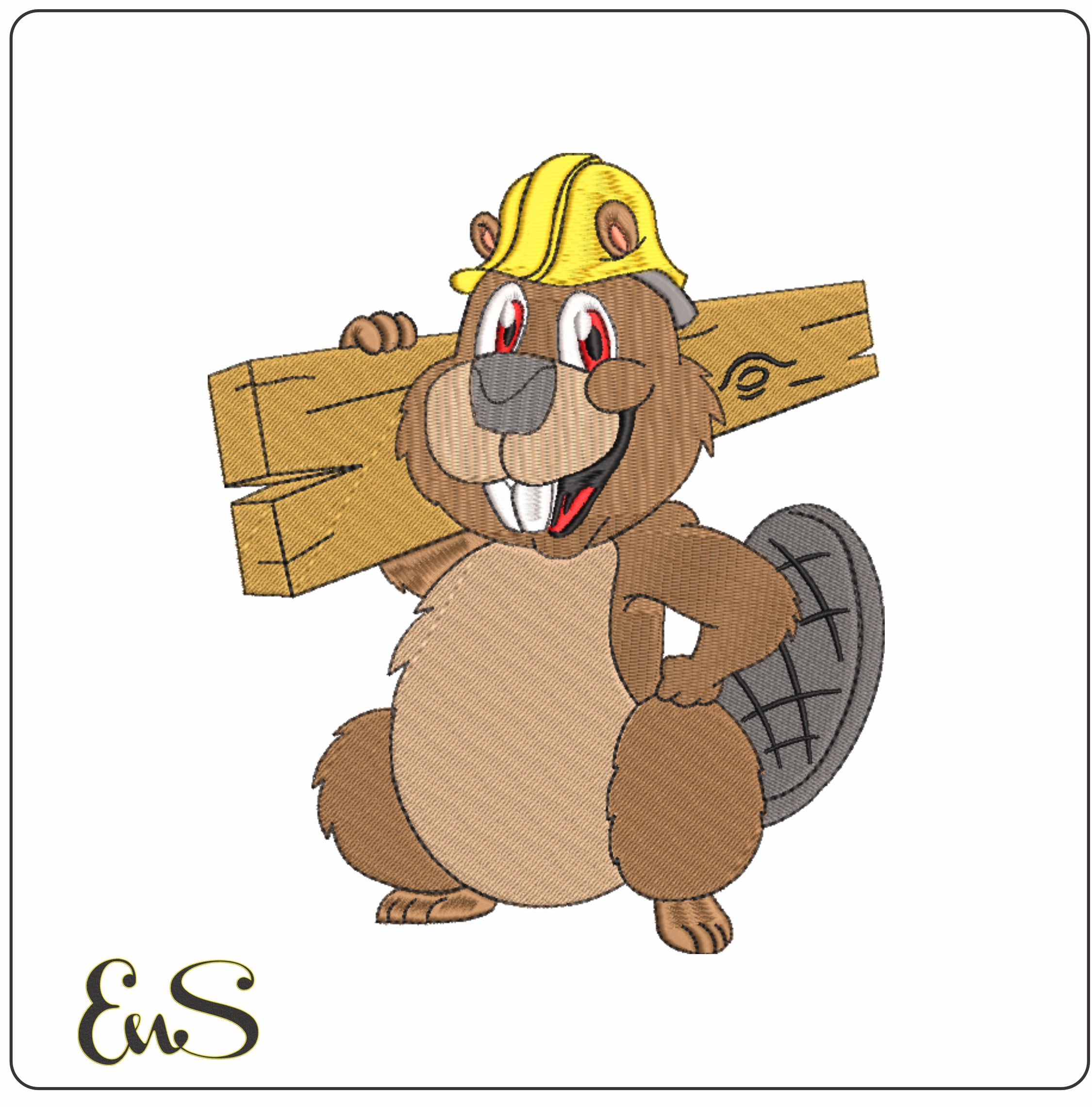 Bear with Wood- Elegant embroidery design file - instant download