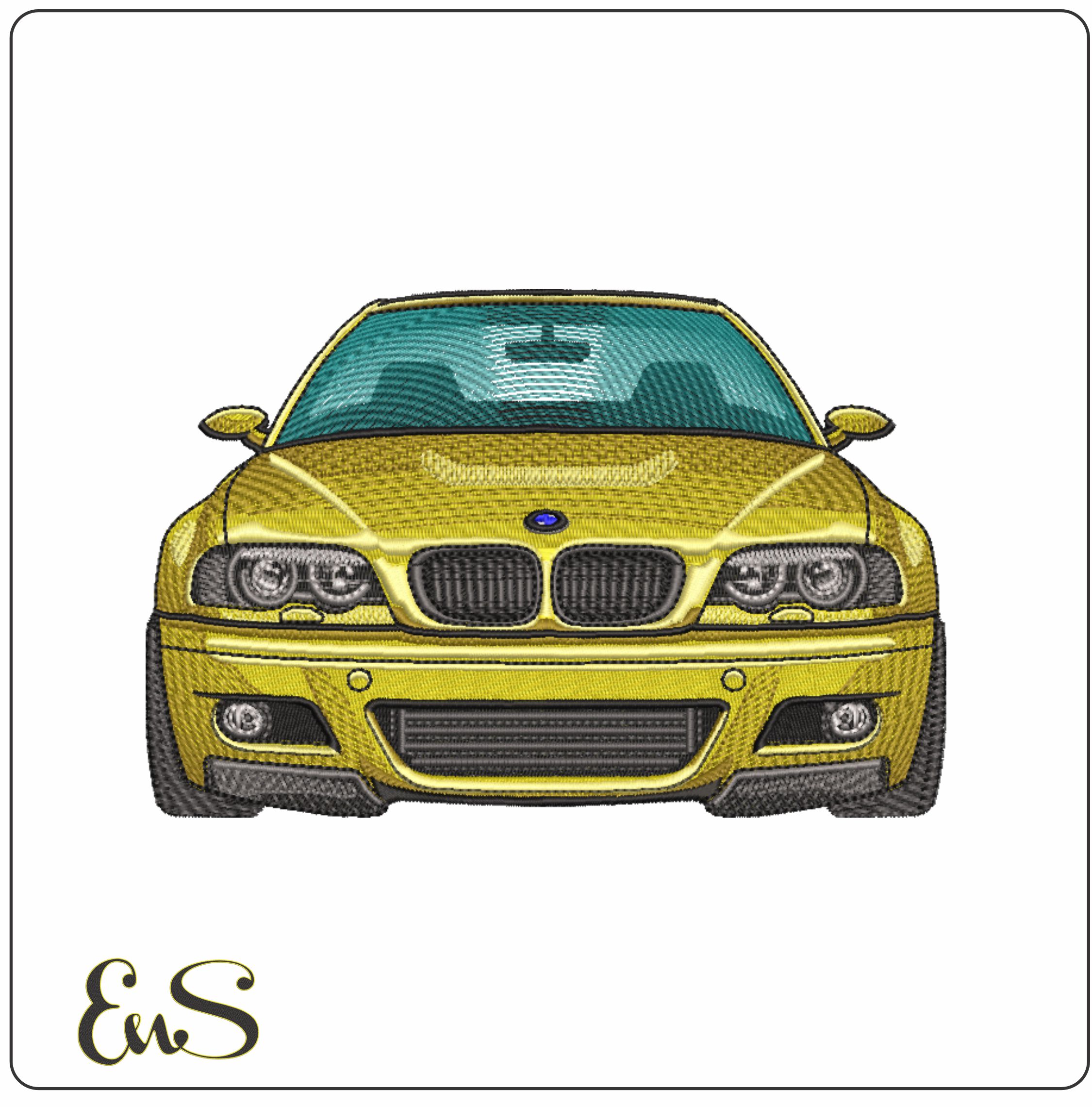 BMW M3 Front- Elegant embroidery design file - instant download