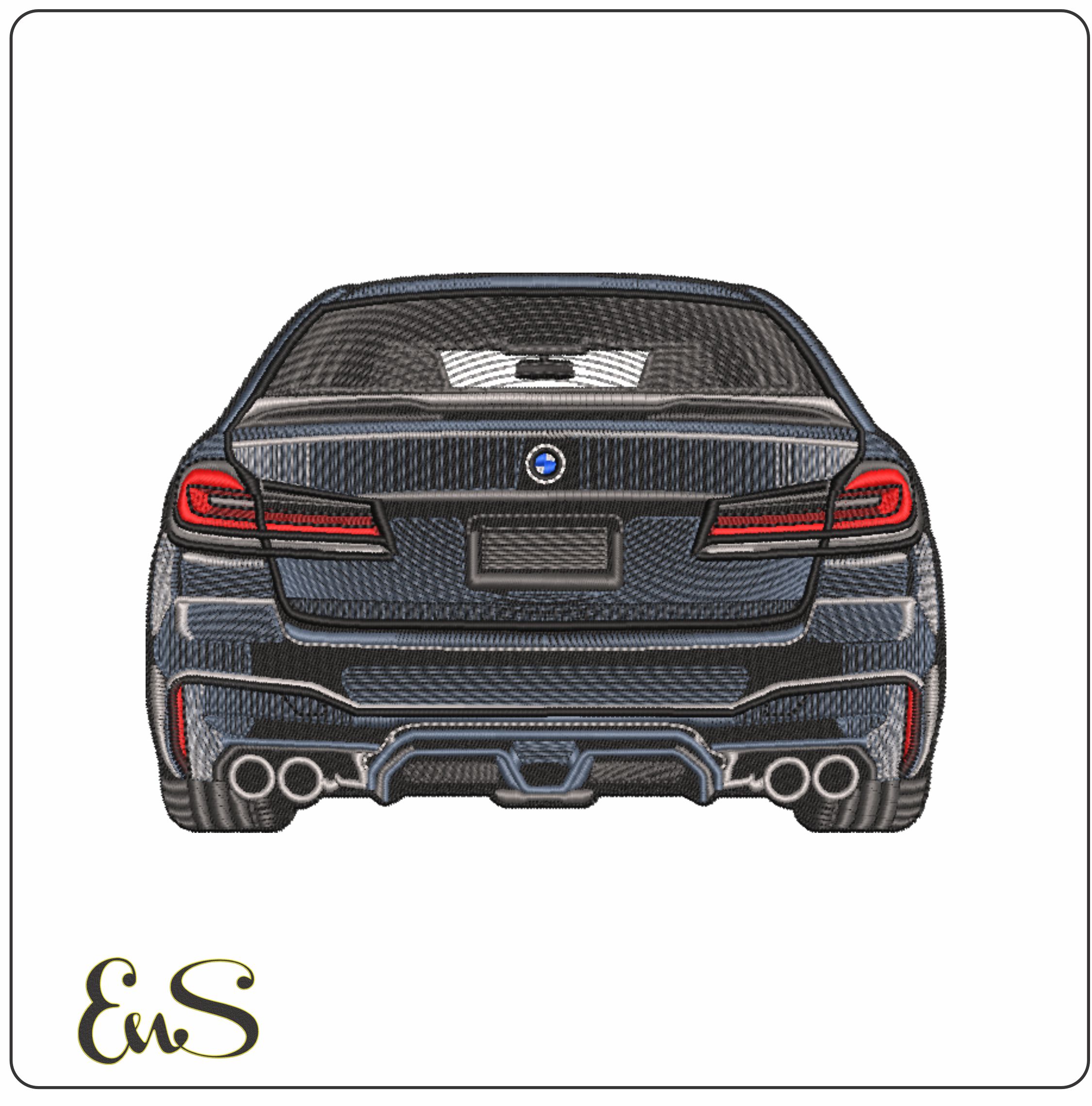 BMW M5 Rear- Elegant embroidery design file - instant download