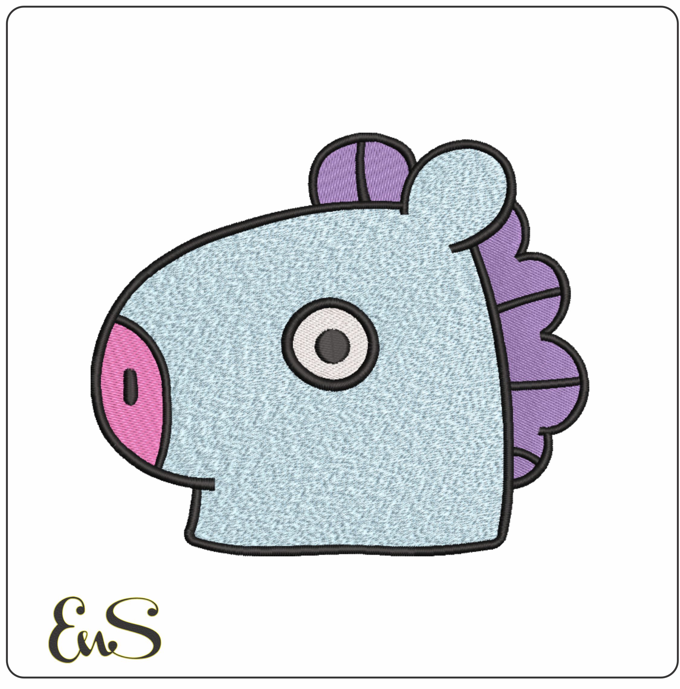 BTS Mang Side- Elegant embroidery design file - instant download