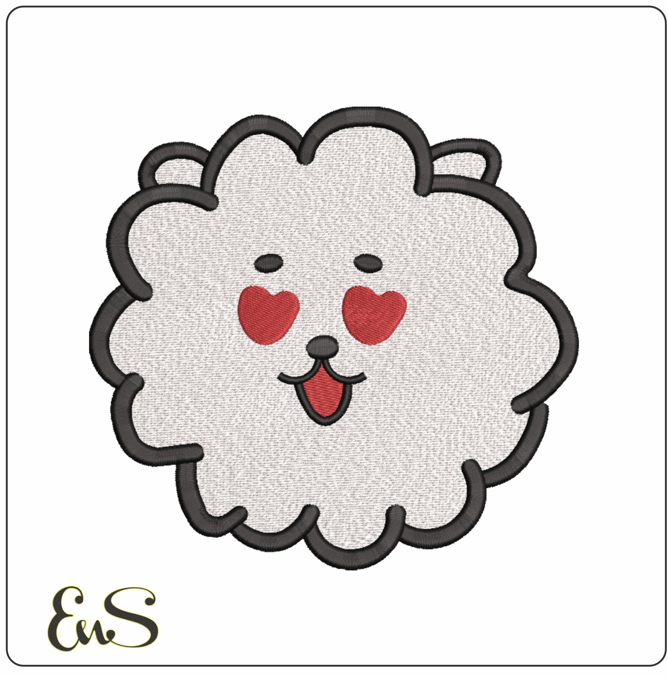 BTS RJ- Elegant embroidery design file - instant download