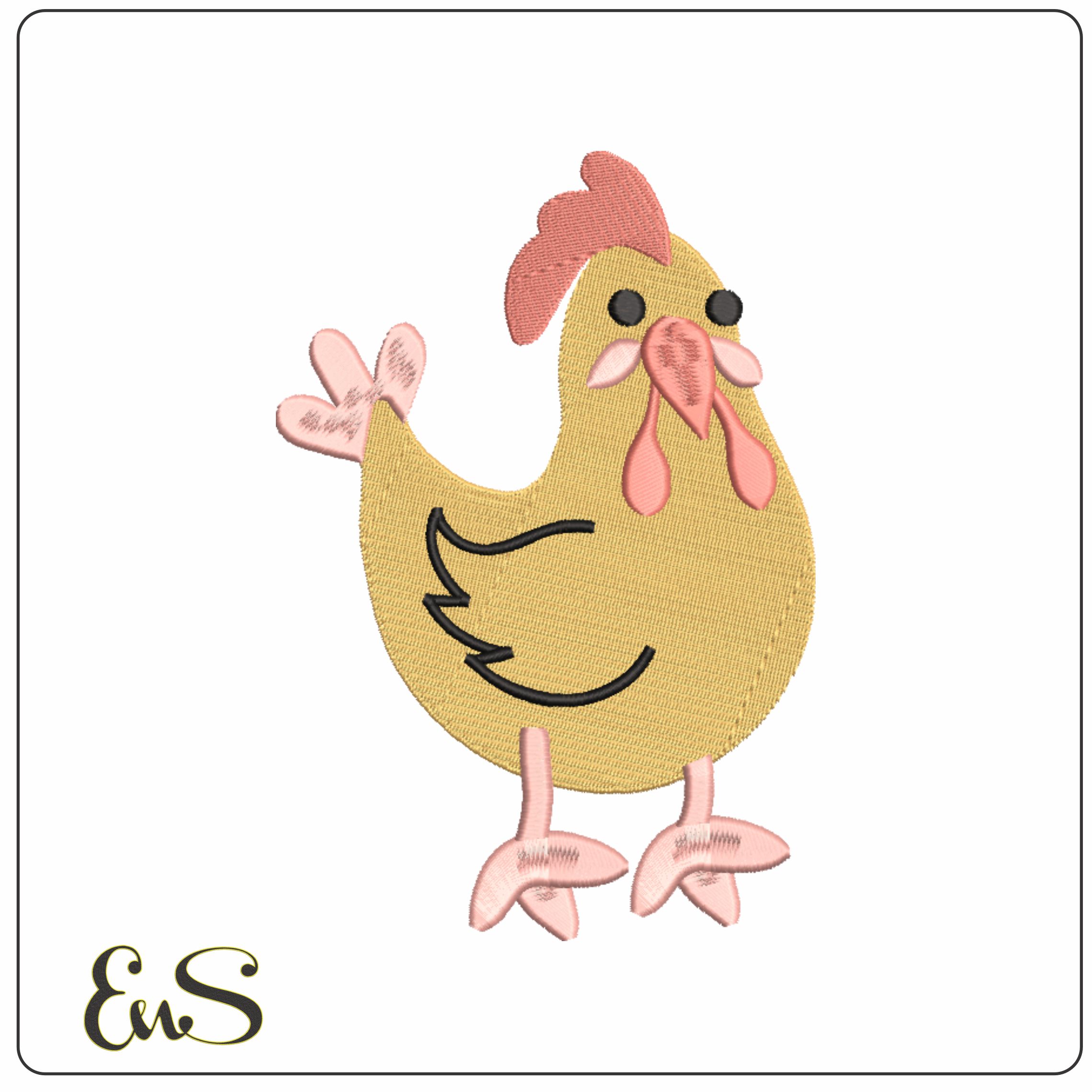 Chicken Childrens- Elegant embroidery design file - instant download