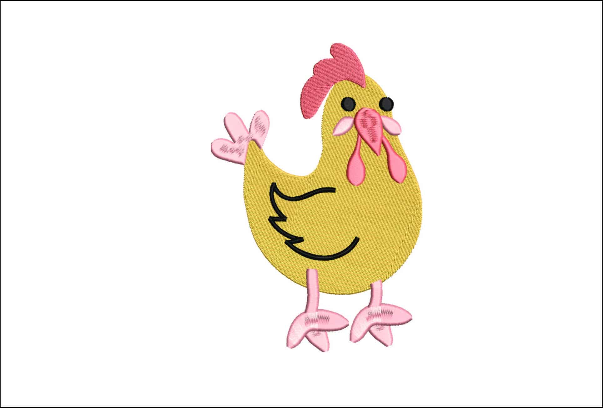 Chicken Childrens- Elegant embroidery design file - instant download