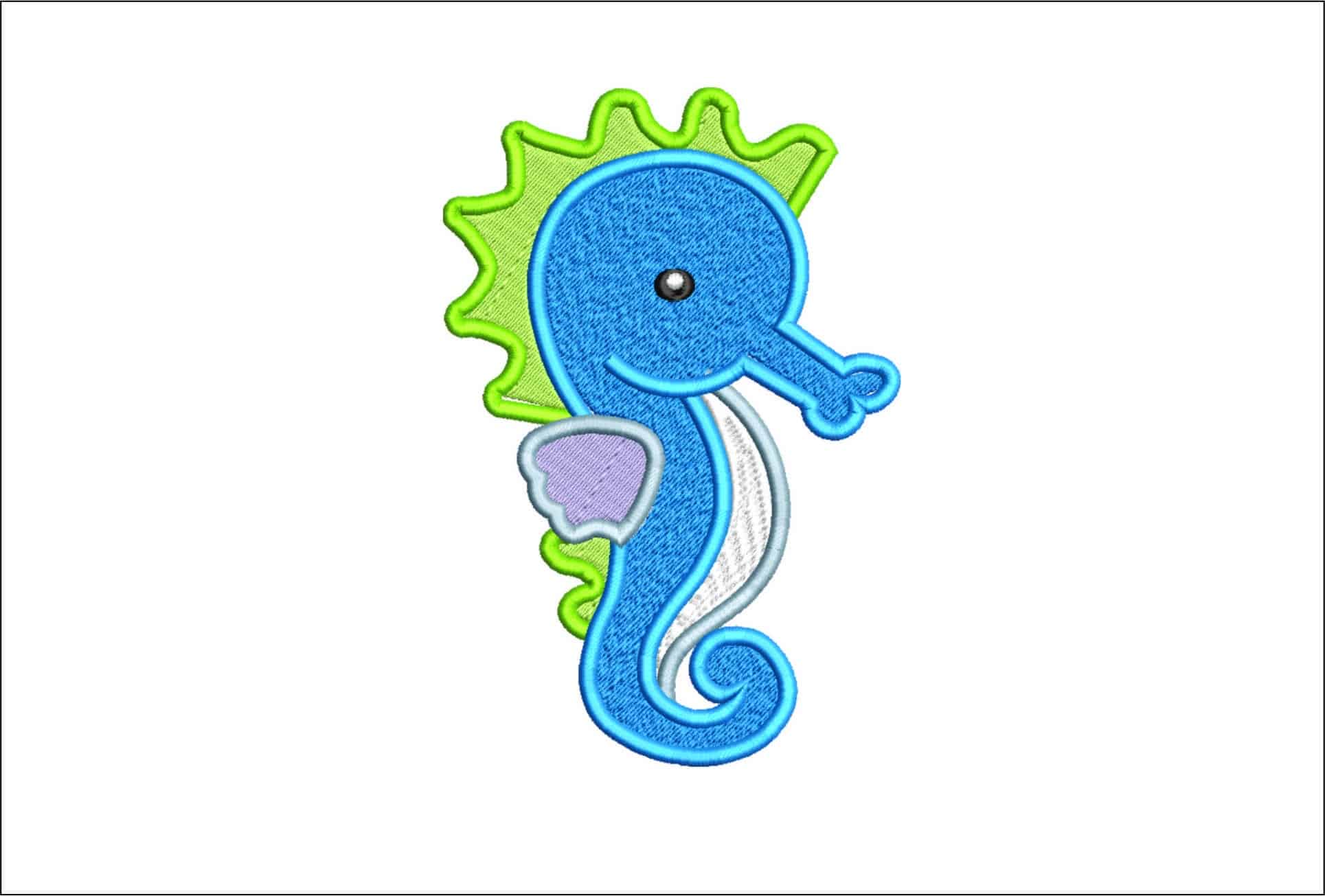 Children Seahorse- Elegant embroidery design file - instant download