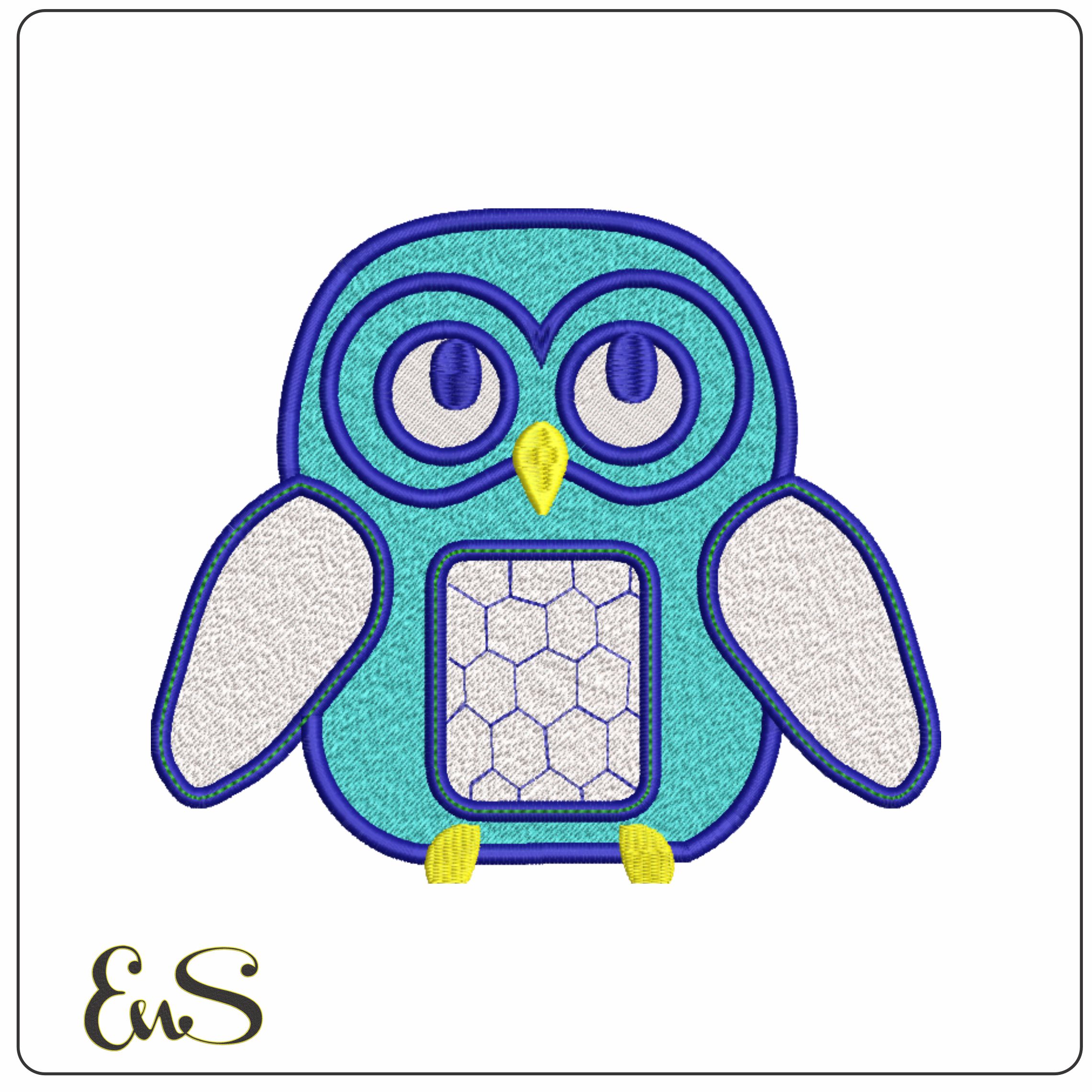 Childrens Owl- Elegant embroidery design file - instant download
