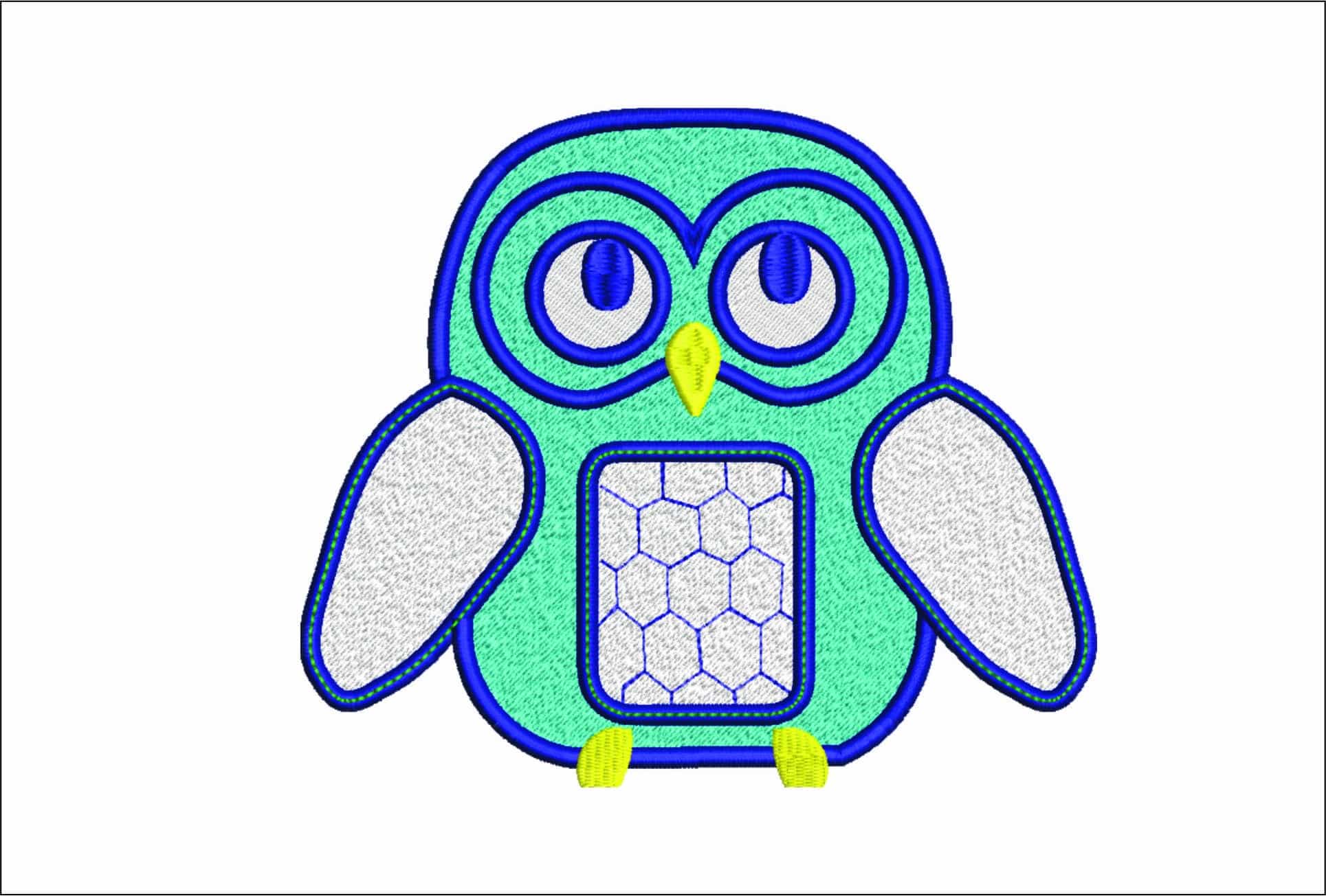Childrens Owl- Elegant embroidery design file - instant download