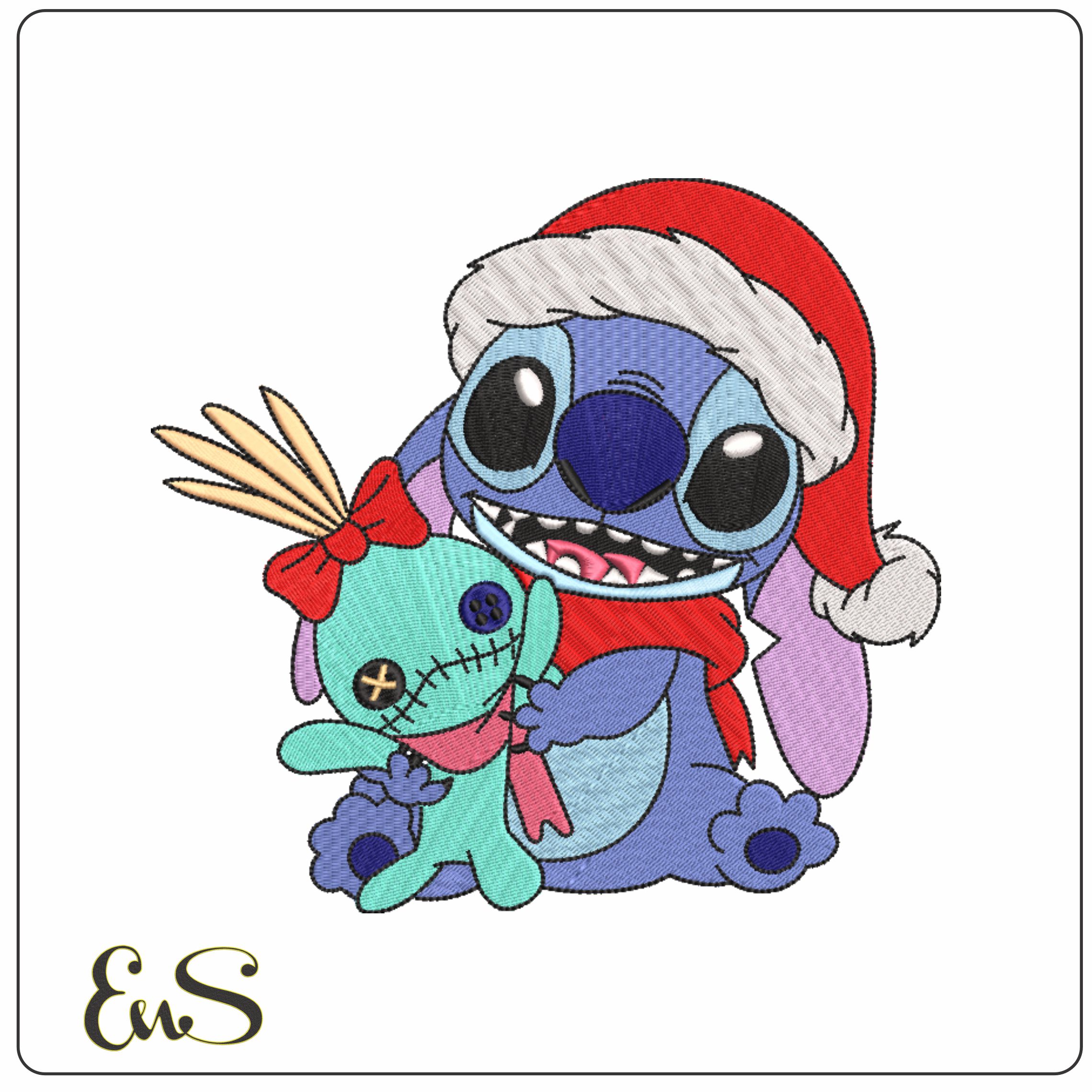 Christmas scary Stitch- Elegant embroidery design file - instant download