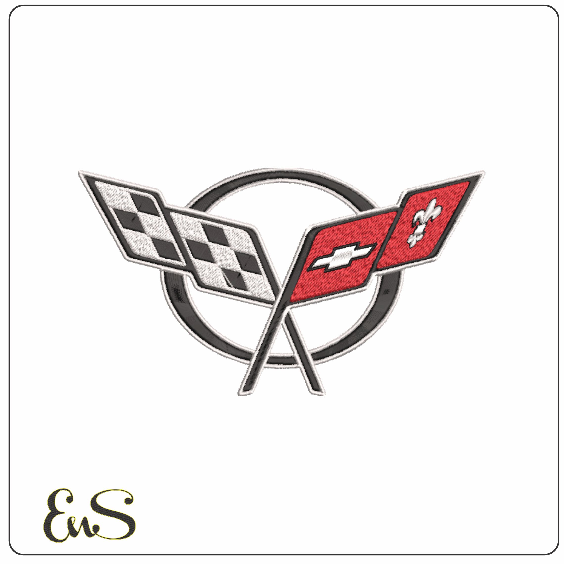 Corvette C5 Embelm- Elegant embroidery design file - instant download