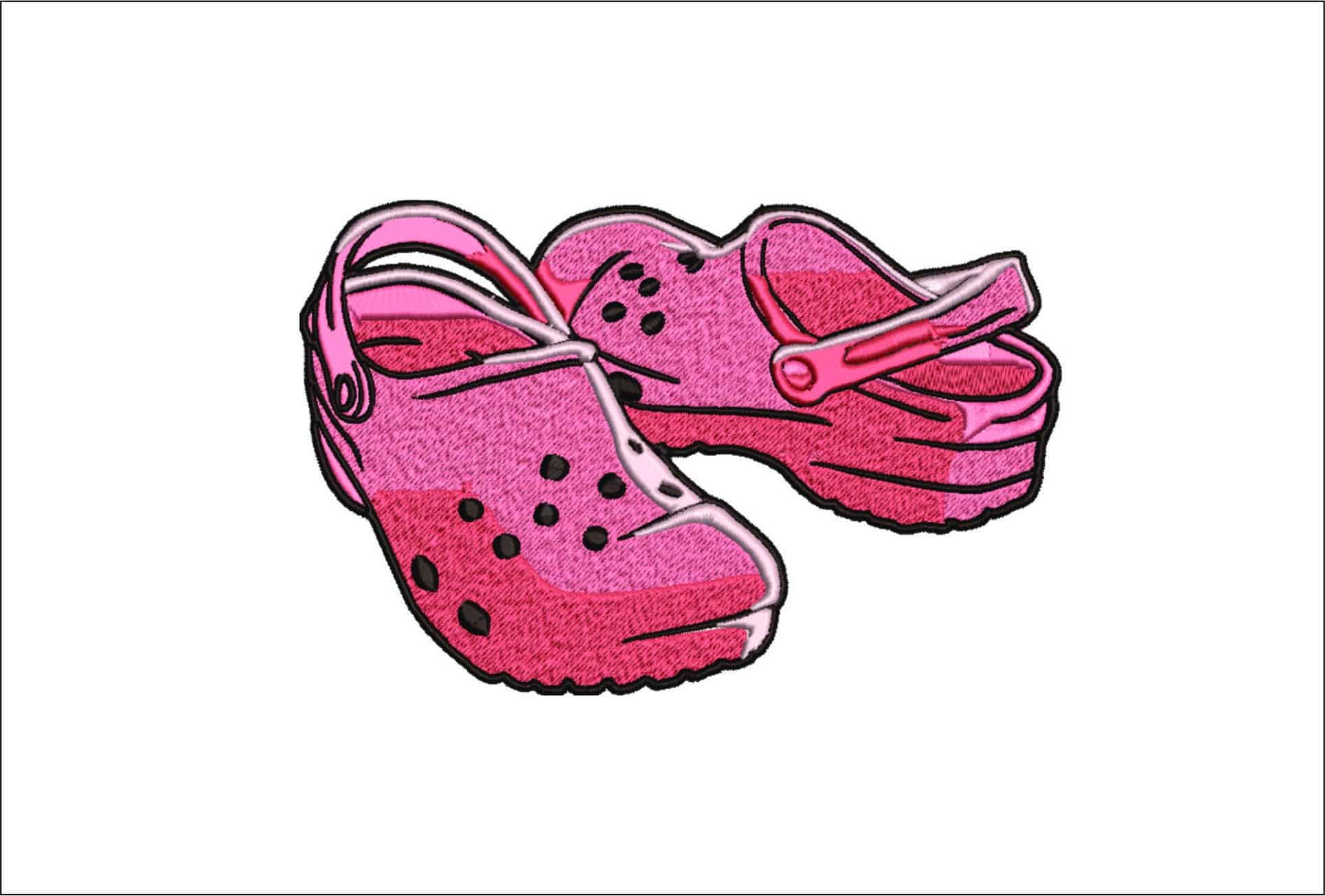 Croc Style Shoes- Elegant embroidery design file - instant download