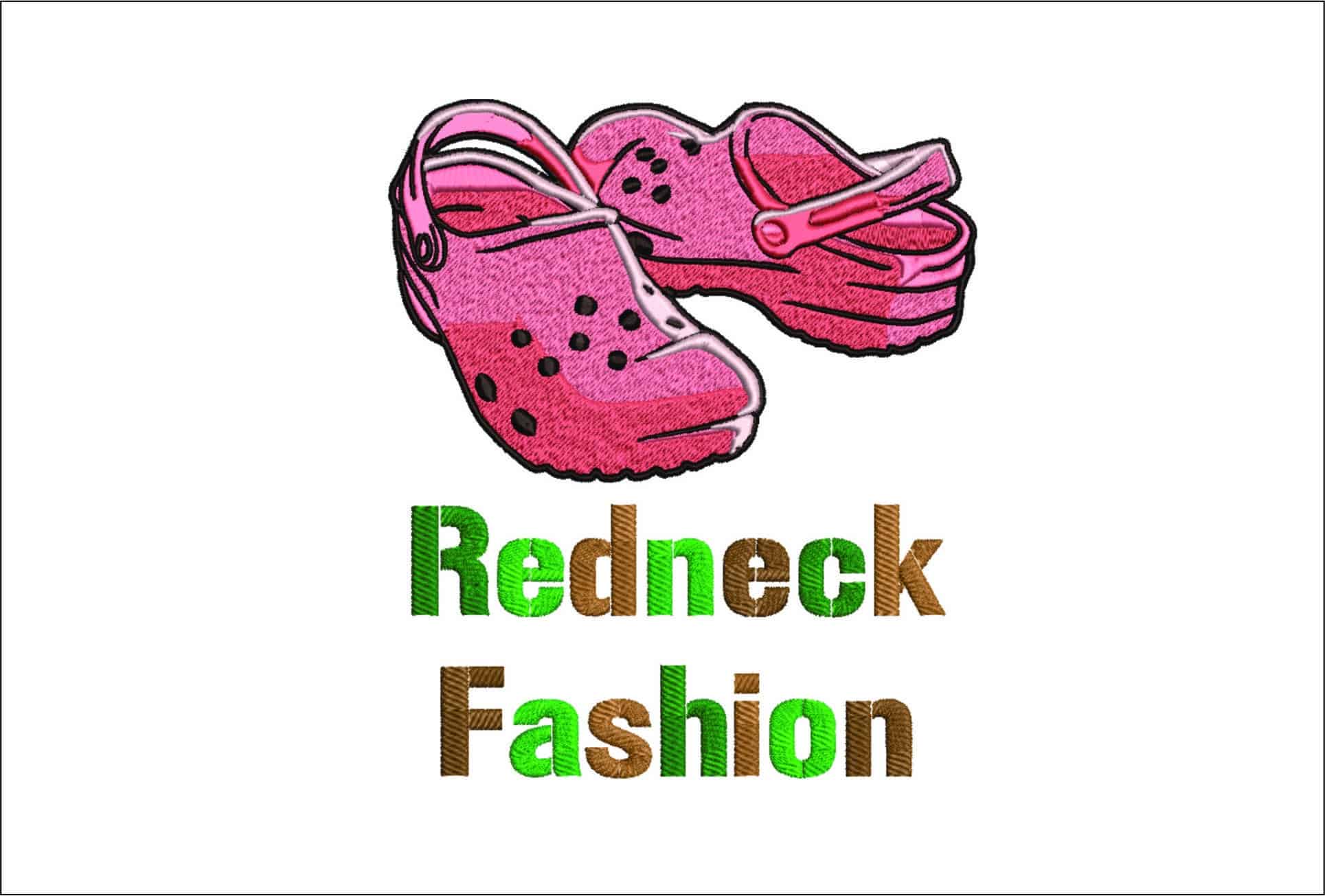 Crocs Redneck- Elegant embroidery design file - instant download