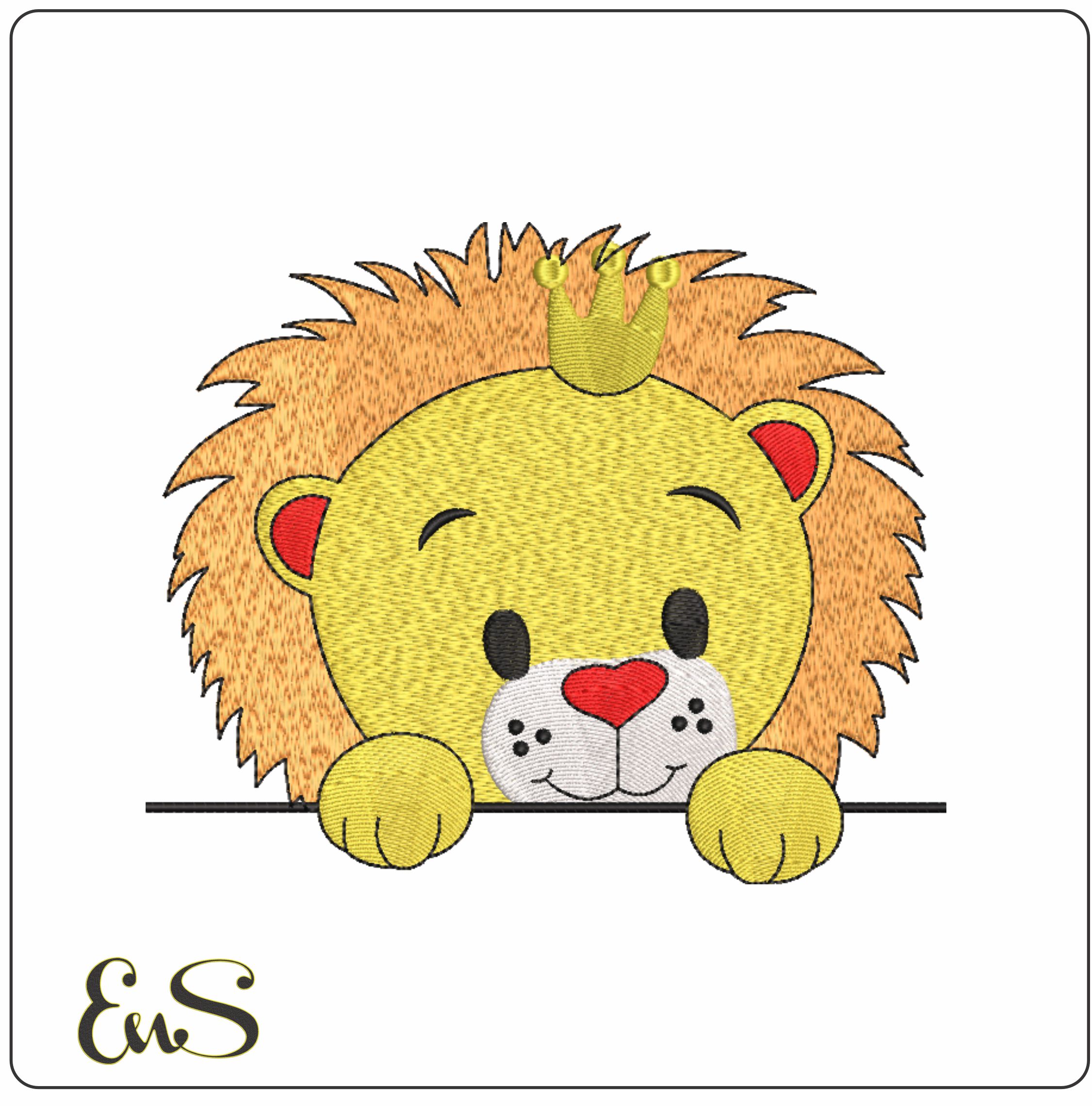 Cute Lion Face- Elegant embroidery design file - instant download