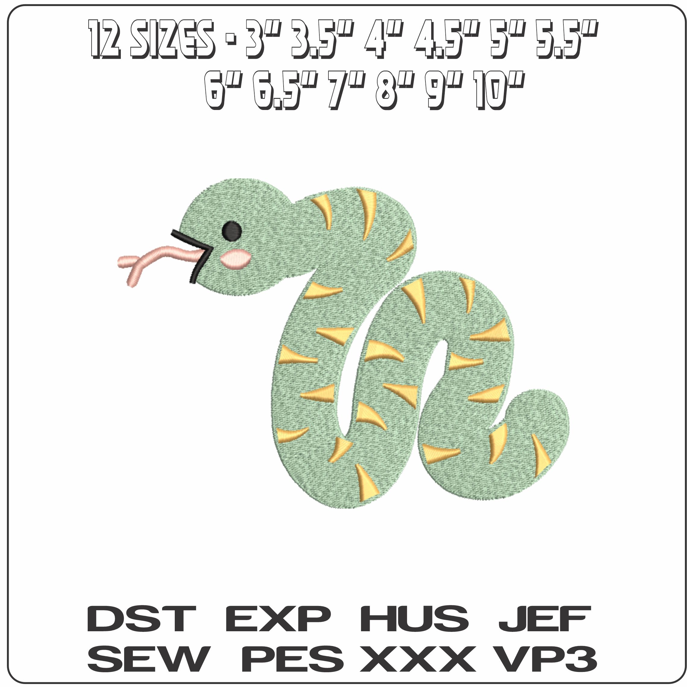 Cute Snake Children- Elegant embroidery design file - instant download