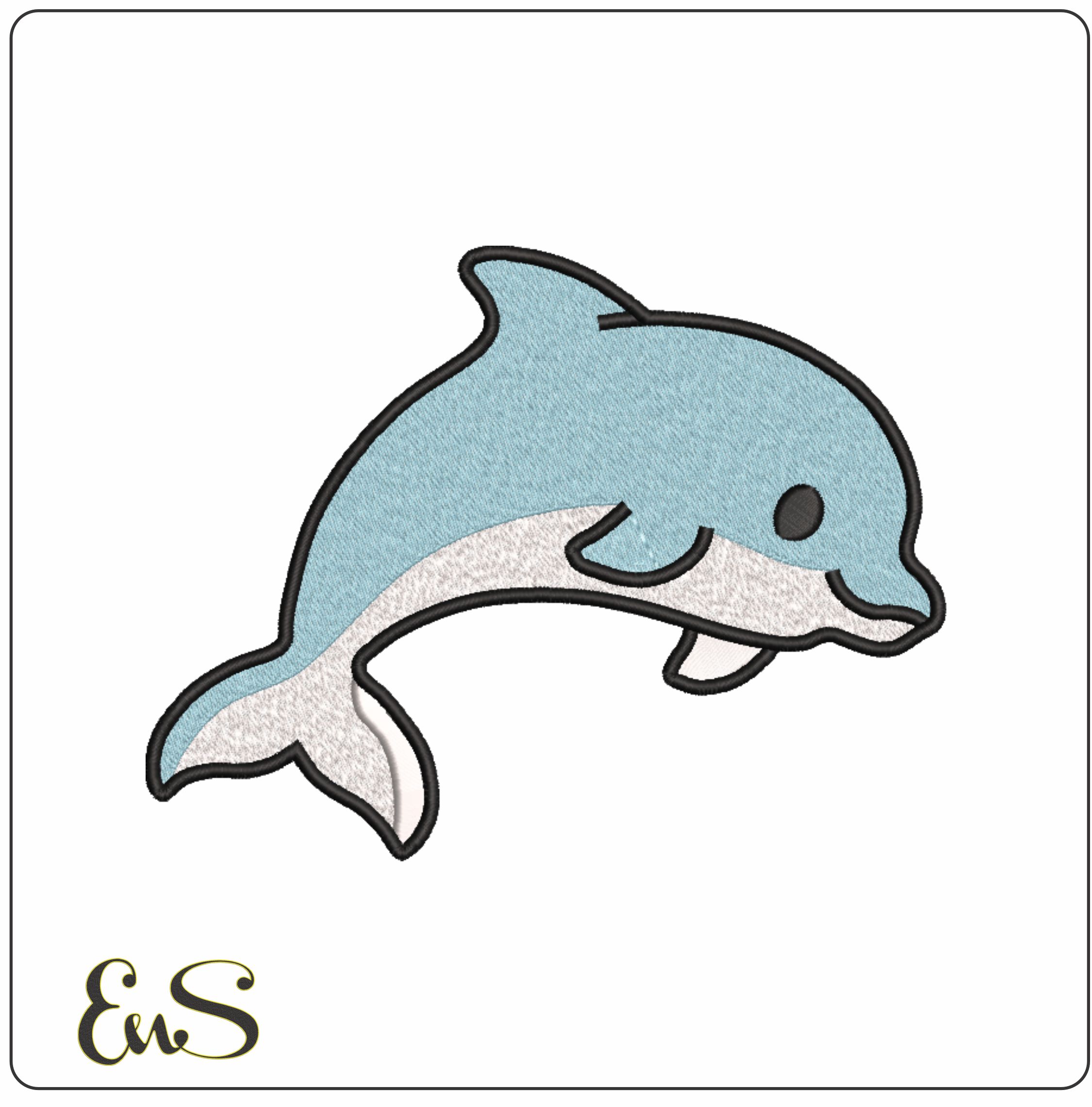 Dolphin Children- Elegant embroidery design file - instant download