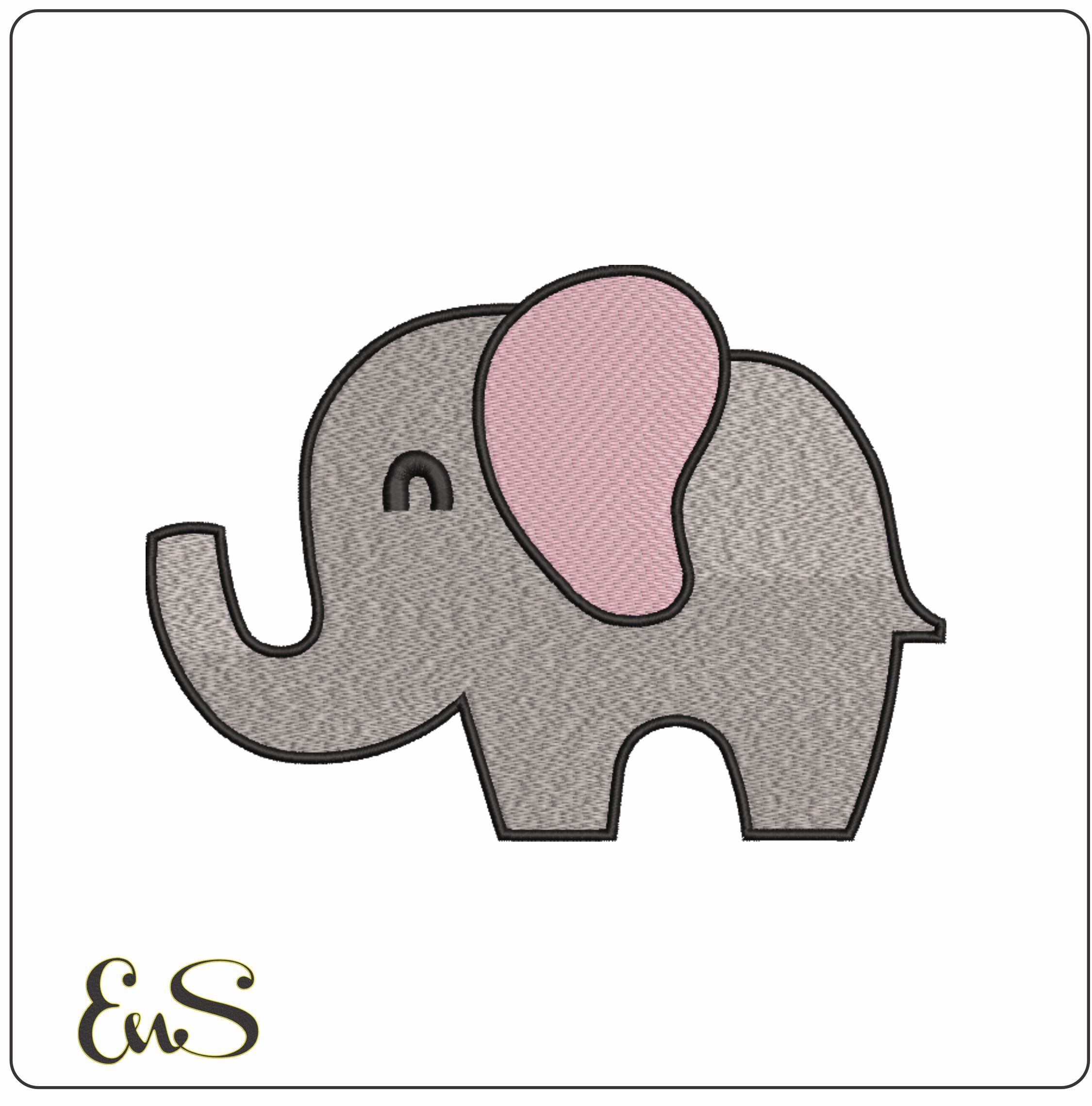Elephant Child- Elegant embroidery design file - instant download