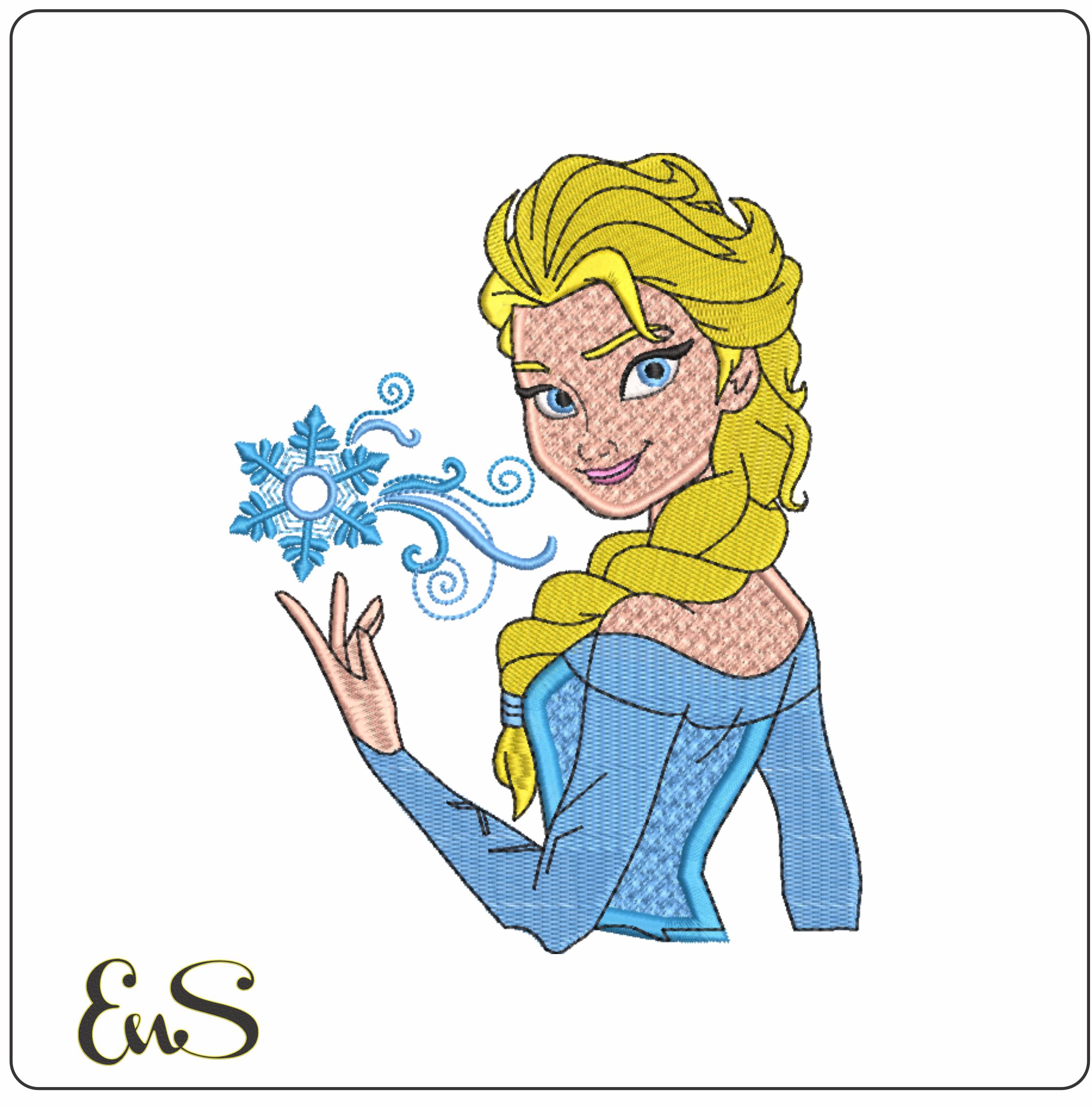 Elsa Frozen- Elegant embroidery design file - instant download